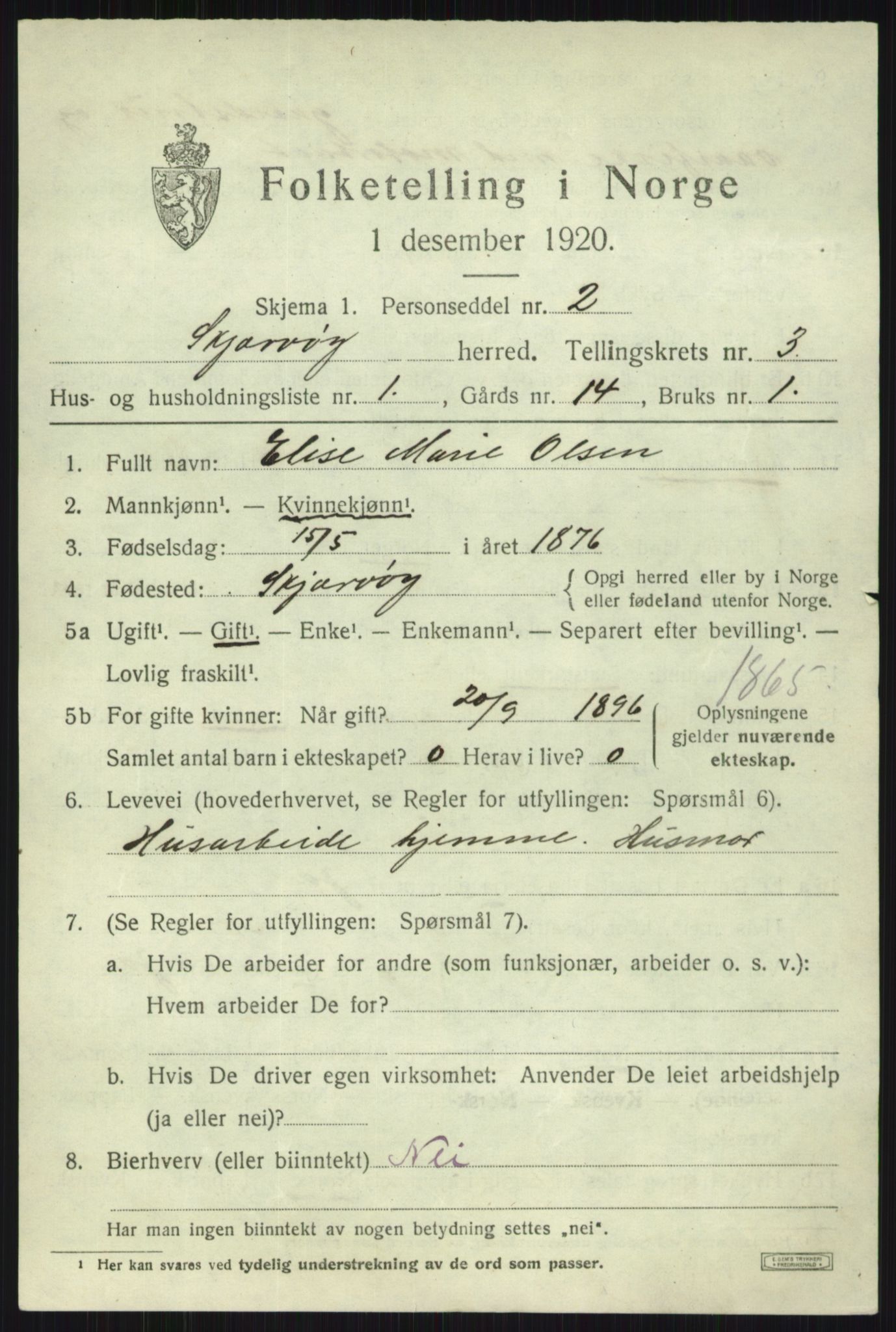 SATØ, 1920 census for Skjervøy, 1920, p. 2111