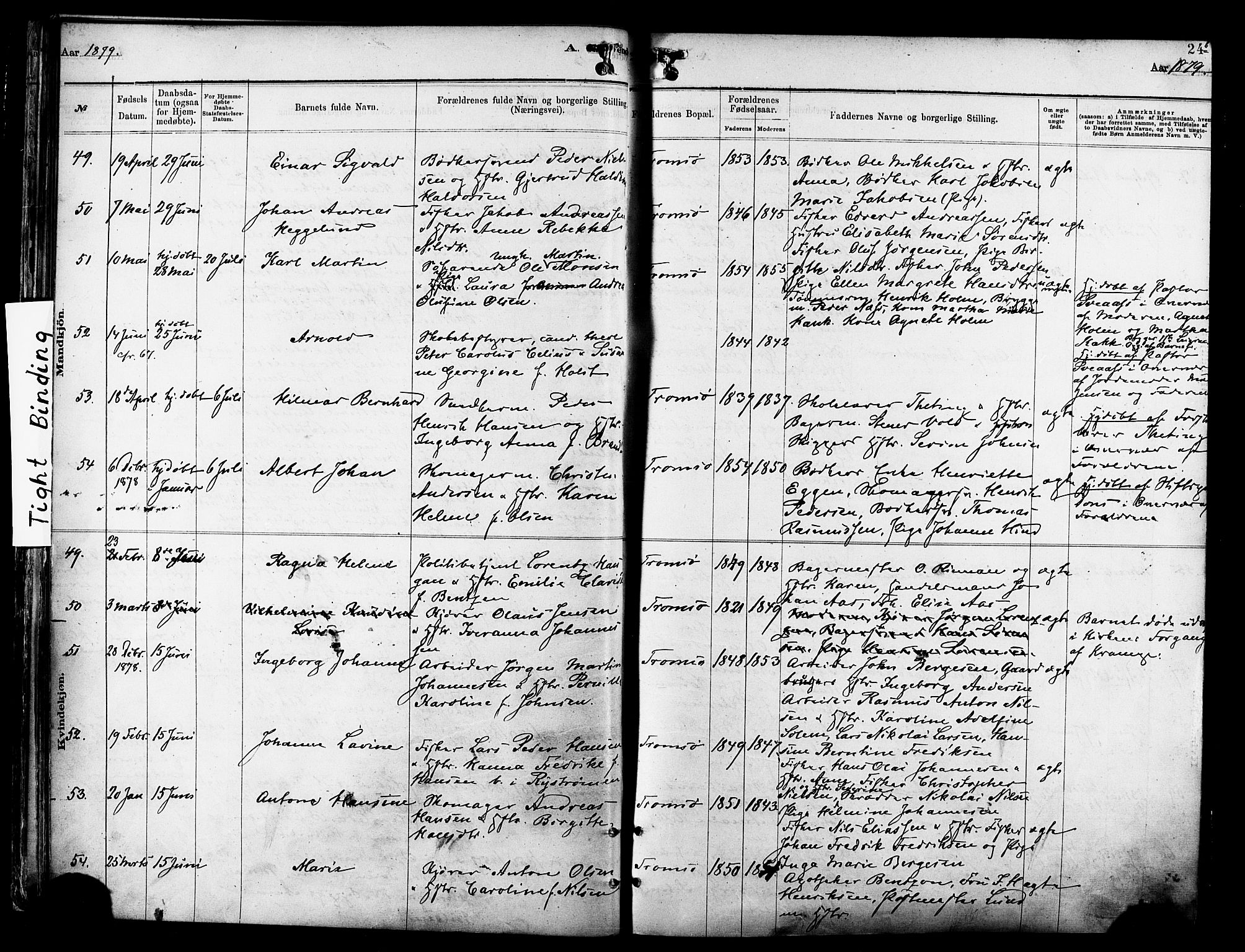 Tromsø sokneprestkontor/stiftsprosti/domprosti, SATØ/S-1343/G/Ga/L0014kirke: Parish register (official) no. 14, 1878-1888, p. 24b