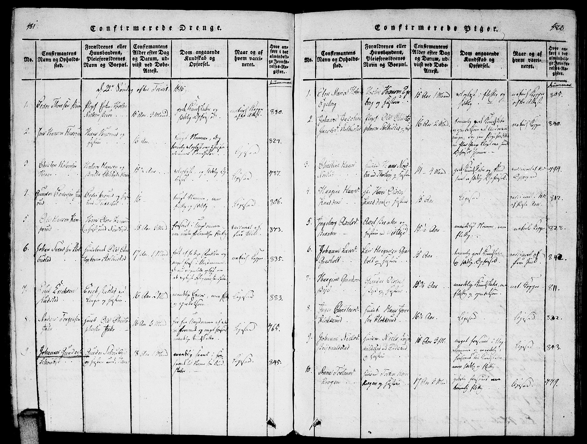 Enebakk prestekontor Kirkebøker, AV/SAO-A-10171c/F/Fa/L0005: Parish register (official) no. I 5, 1790-1825, p. 481-482