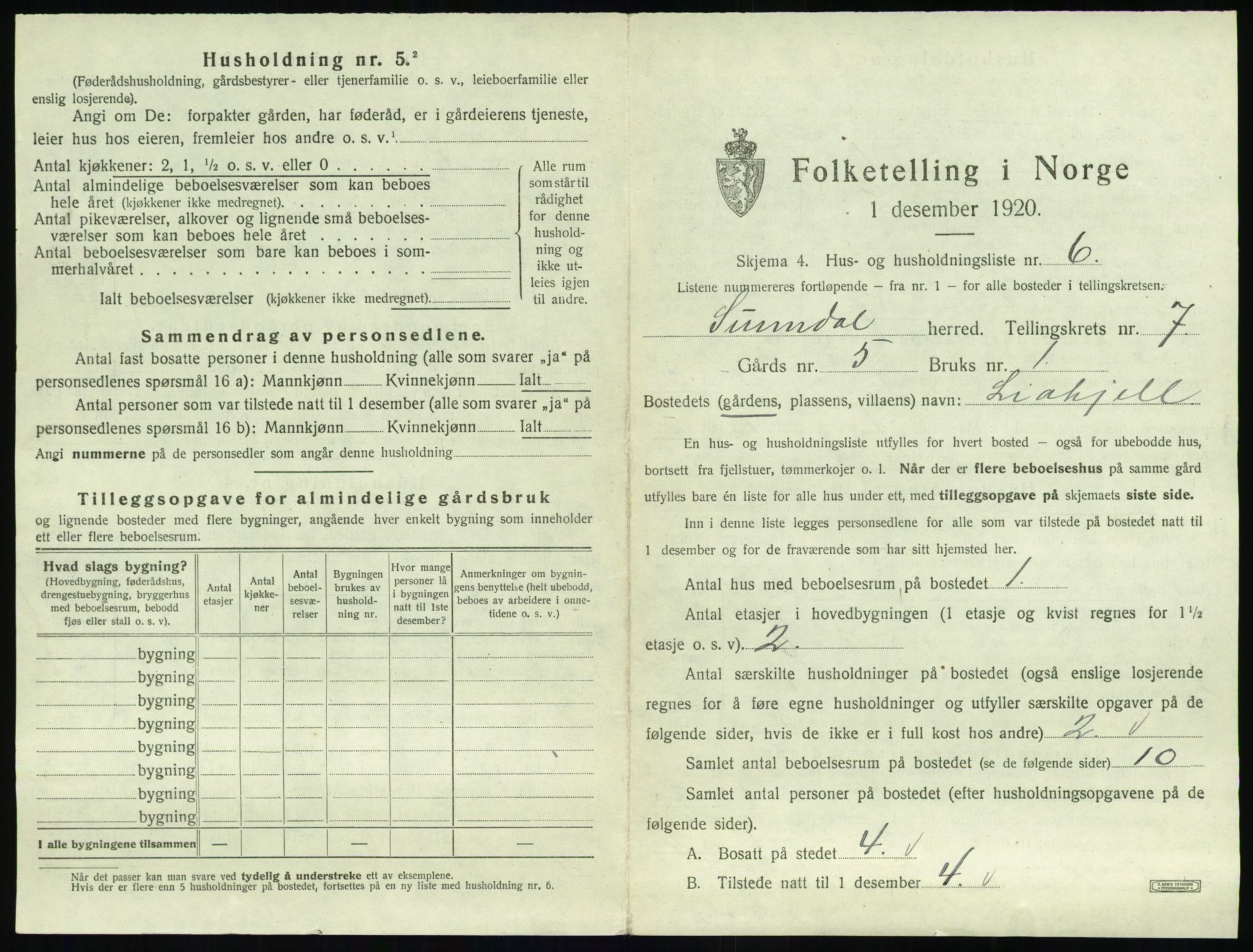 SAT, 1920 census for Sunndal, 1920, p. 650