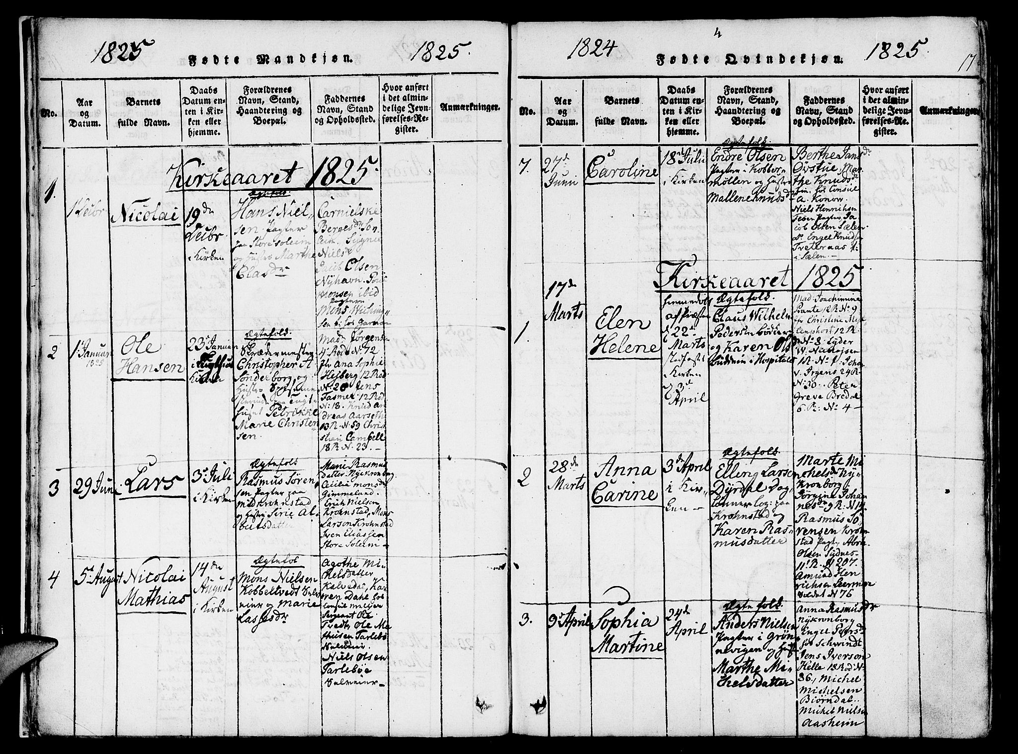 St. Jørgens hospital og Årstad sokneprestembete, AV/SAB-A-99934: Parish register (official) no. A 3, 1815-1843, p. 17