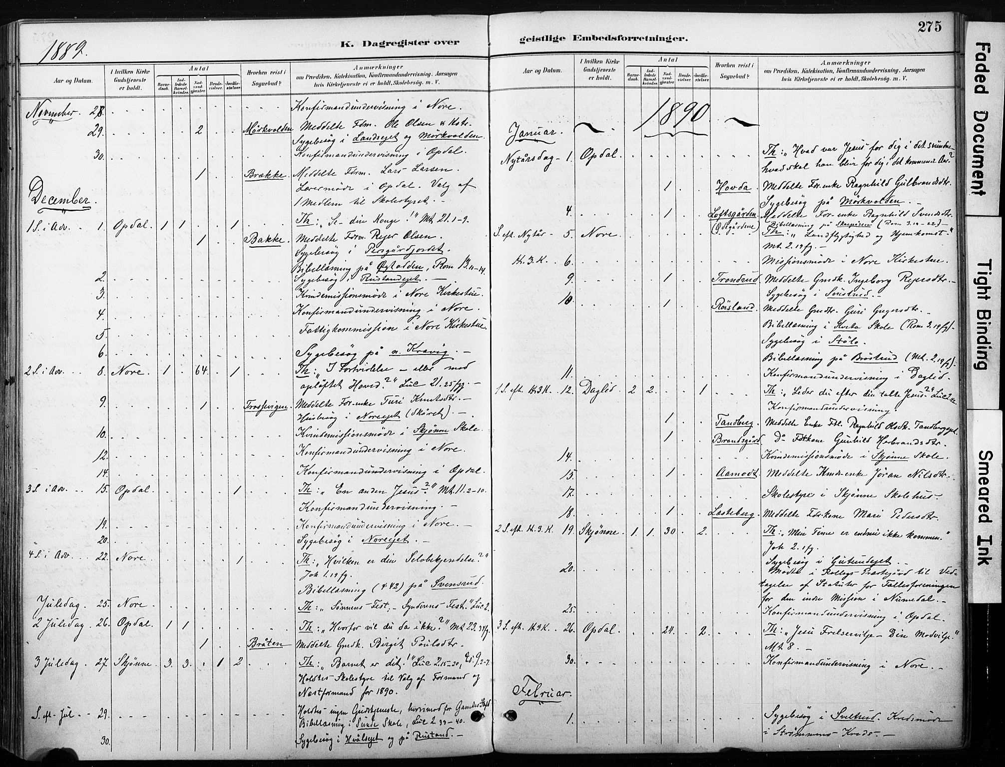 Nore kirkebøker, AV/SAKO-A-238/F/Fb/L0002: Parish register (official) no. II 2, 1886-1906, p. 275