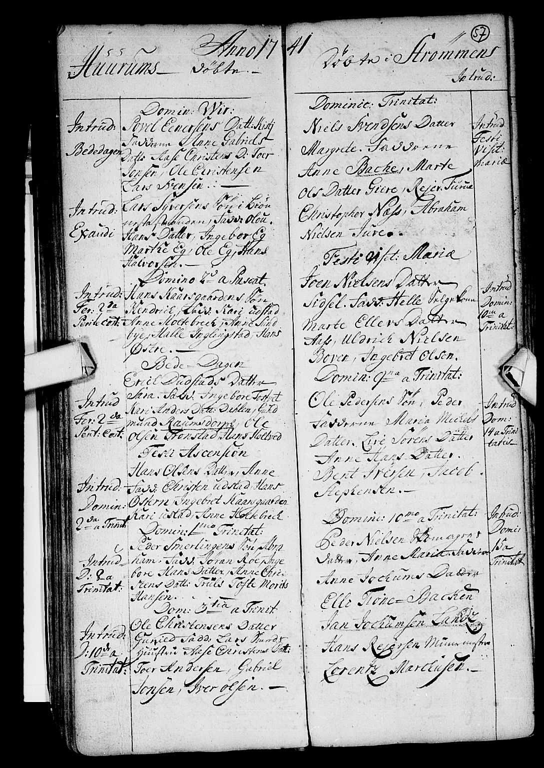 Hurum kirkebøker, SAKO/A-229/F/Fa/L0002: Parish register (official) no. 2, 1733-1757, p. 57