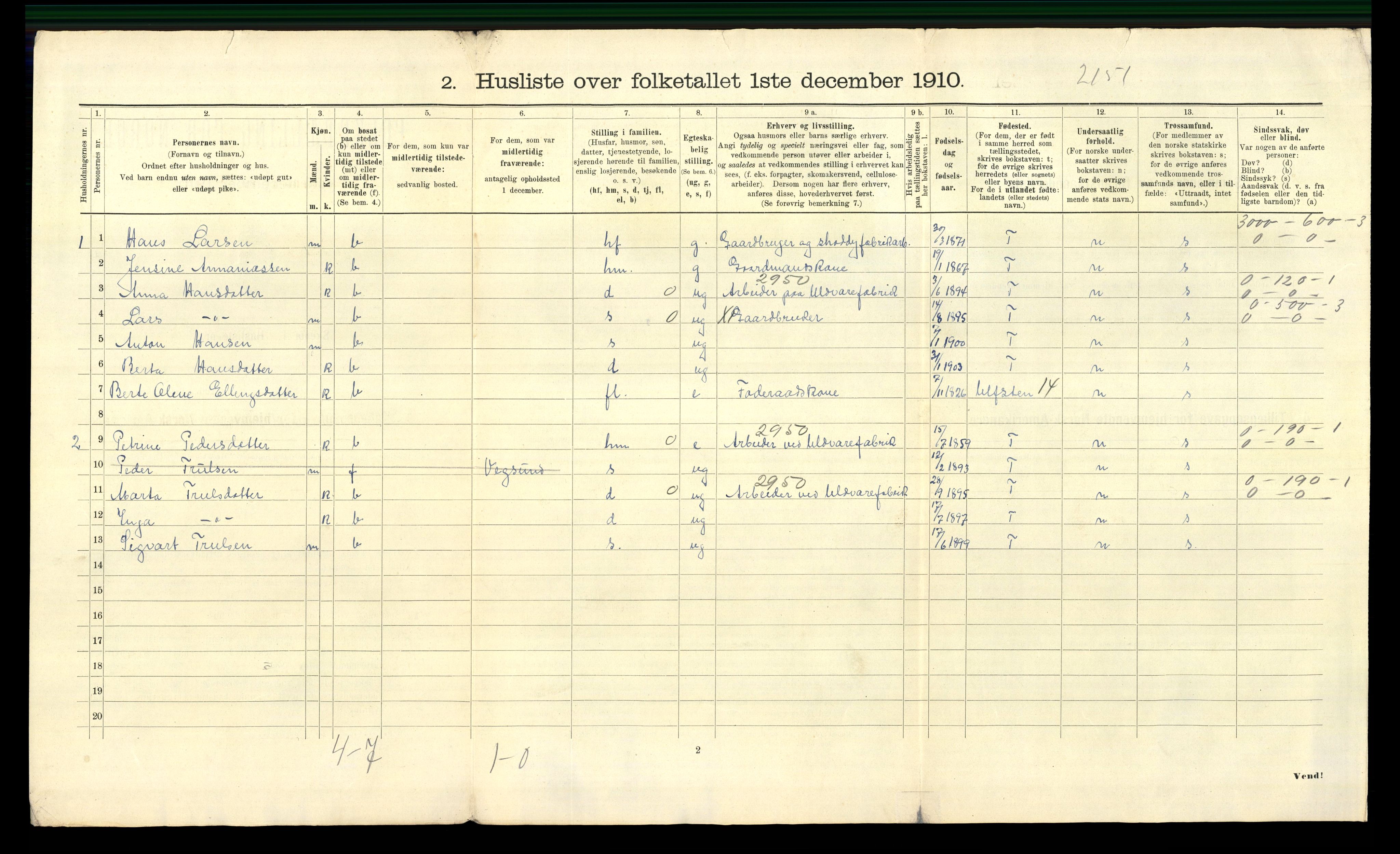 RA, 1910 census for Borgund, 1910, p. 1266