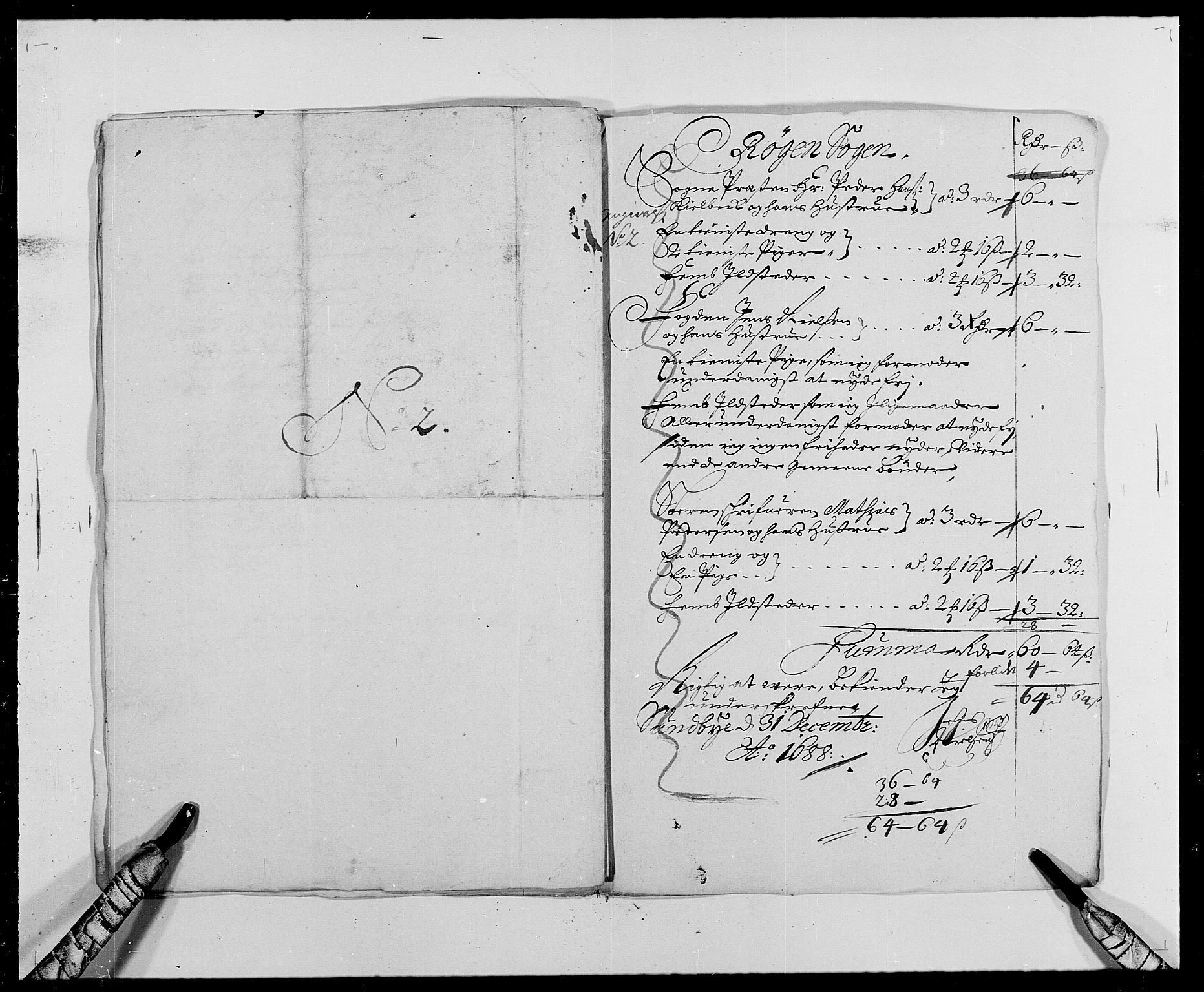 Rentekammeret inntil 1814, Reviderte regnskaper, Fogderegnskap, RA/EA-4092/R29/L1693: Fogderegnskap Hurum og Røyken, 1688-1693, p. 81