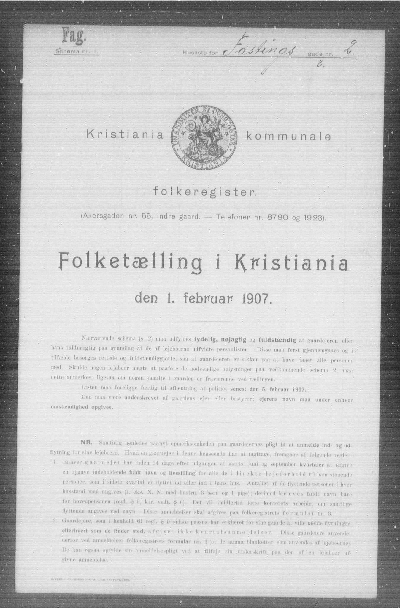 OBA, Municipal Census 1907 for Kristiania, 1907, p. 11947