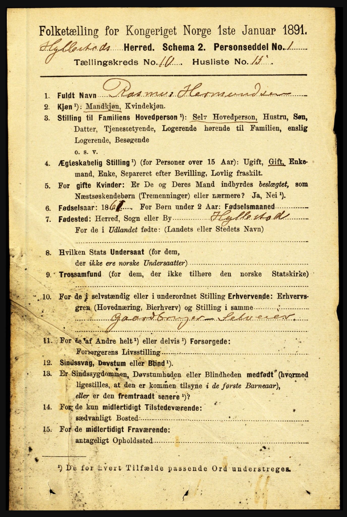 RA, 1891 census for 1413 Hyllestad, 1891, p. 1776