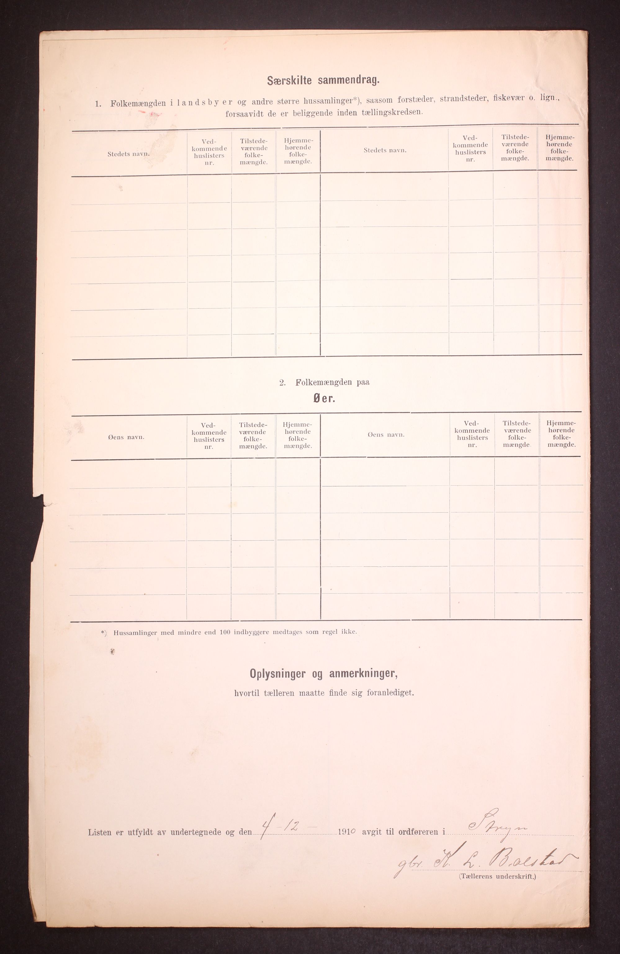 RA, 1910 census for Stryn, 1910, p. 12