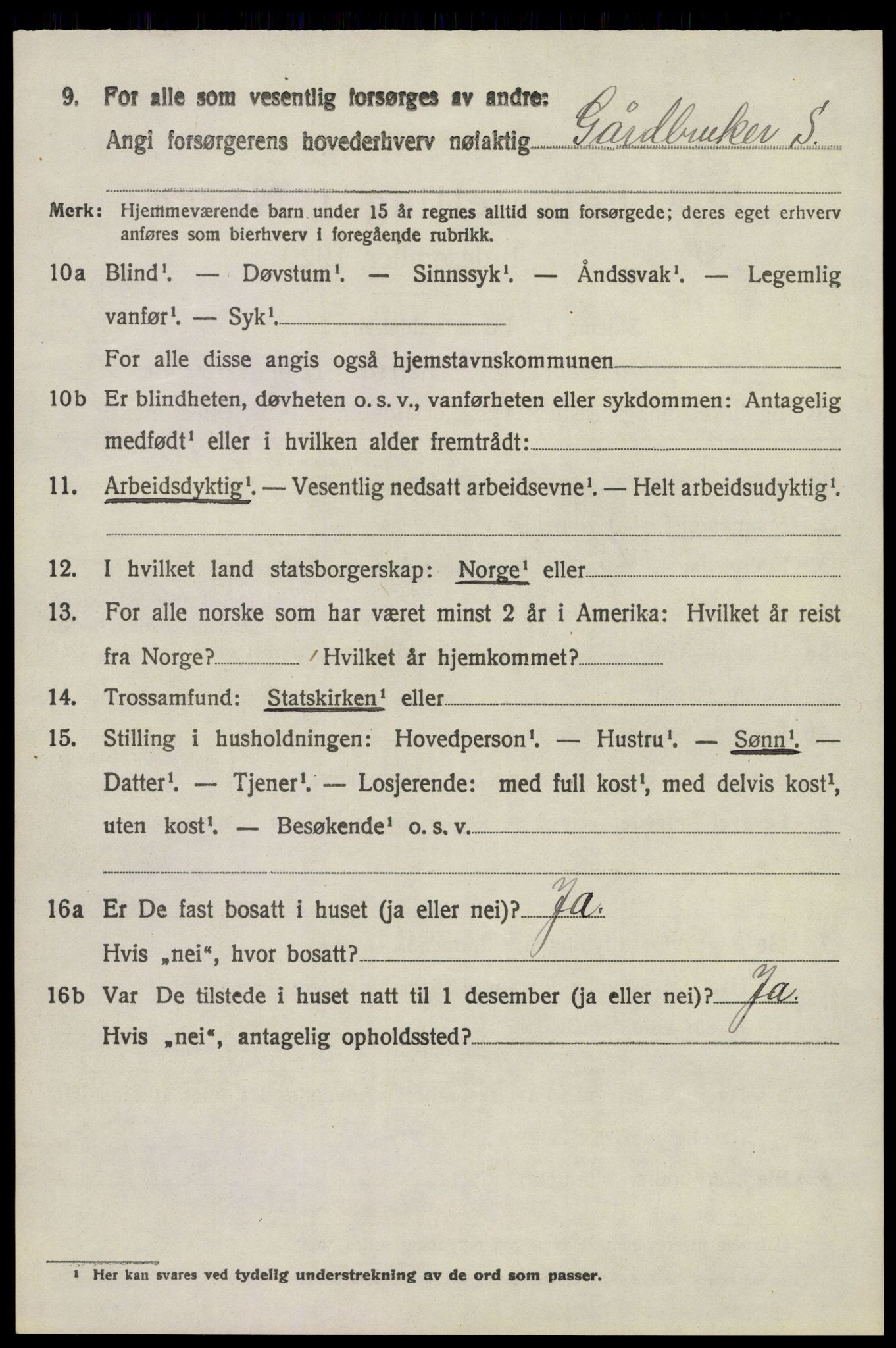 SAKO, 1920 census for Brunlanes, 1920, p. 3354