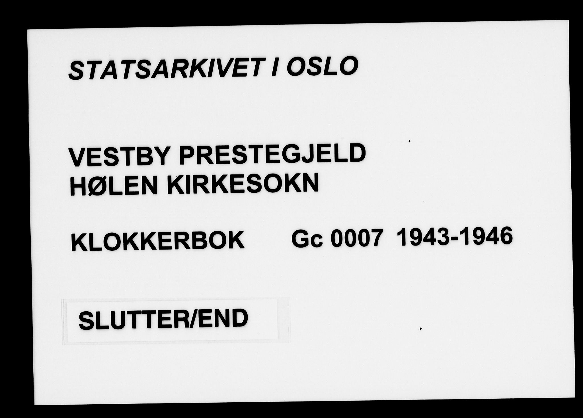 Vestby prestekontor Kirkebøker, AV/SAO-A-10893/G/Gc/L0007: Parish register (copy) no. III 7, 1943-1946