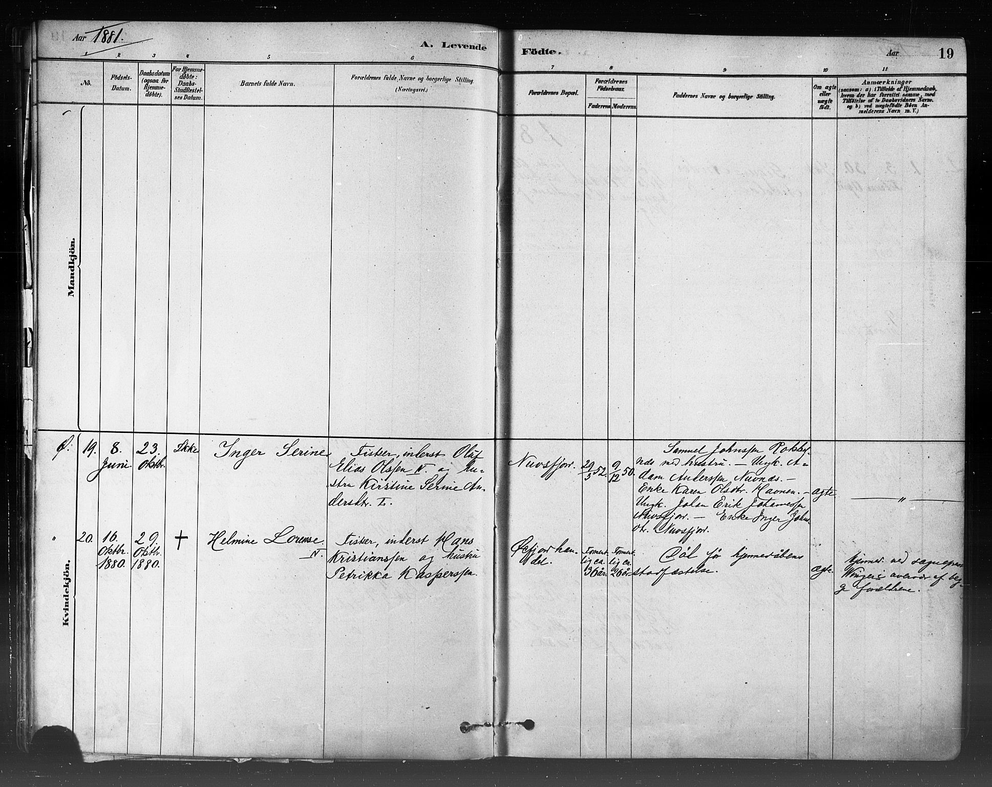 Loppa sokneprestkontor, SATØ/S-1339/H/Ha/L0006kirke: Parish register (official) no. 6, 1879-1895, p. 19