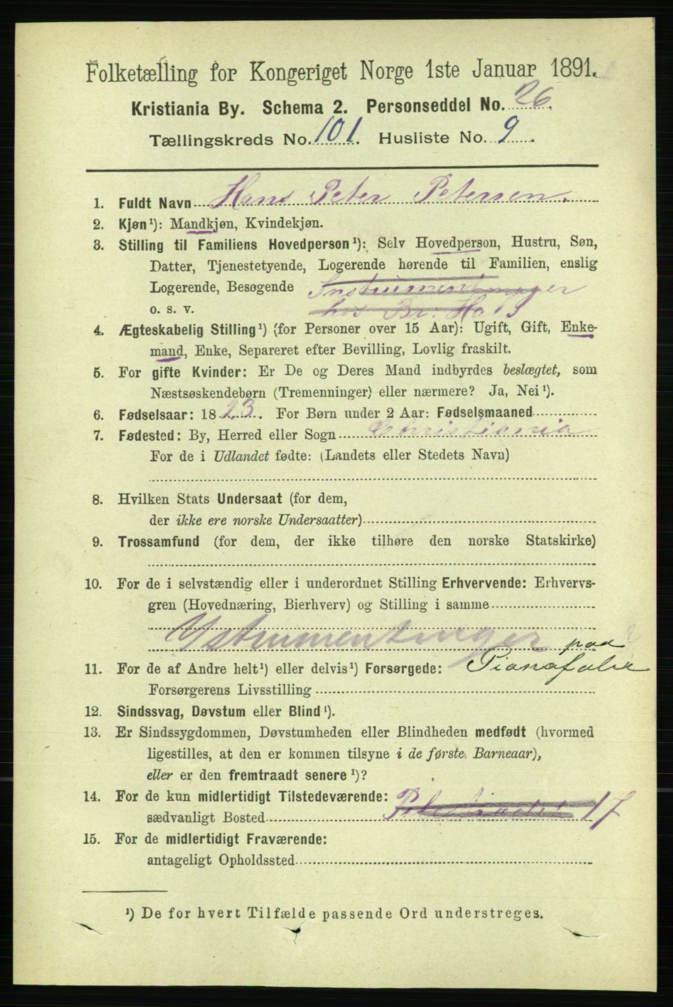 RA, 1891 census for 0301 Kristiania, 1891, p. 50144