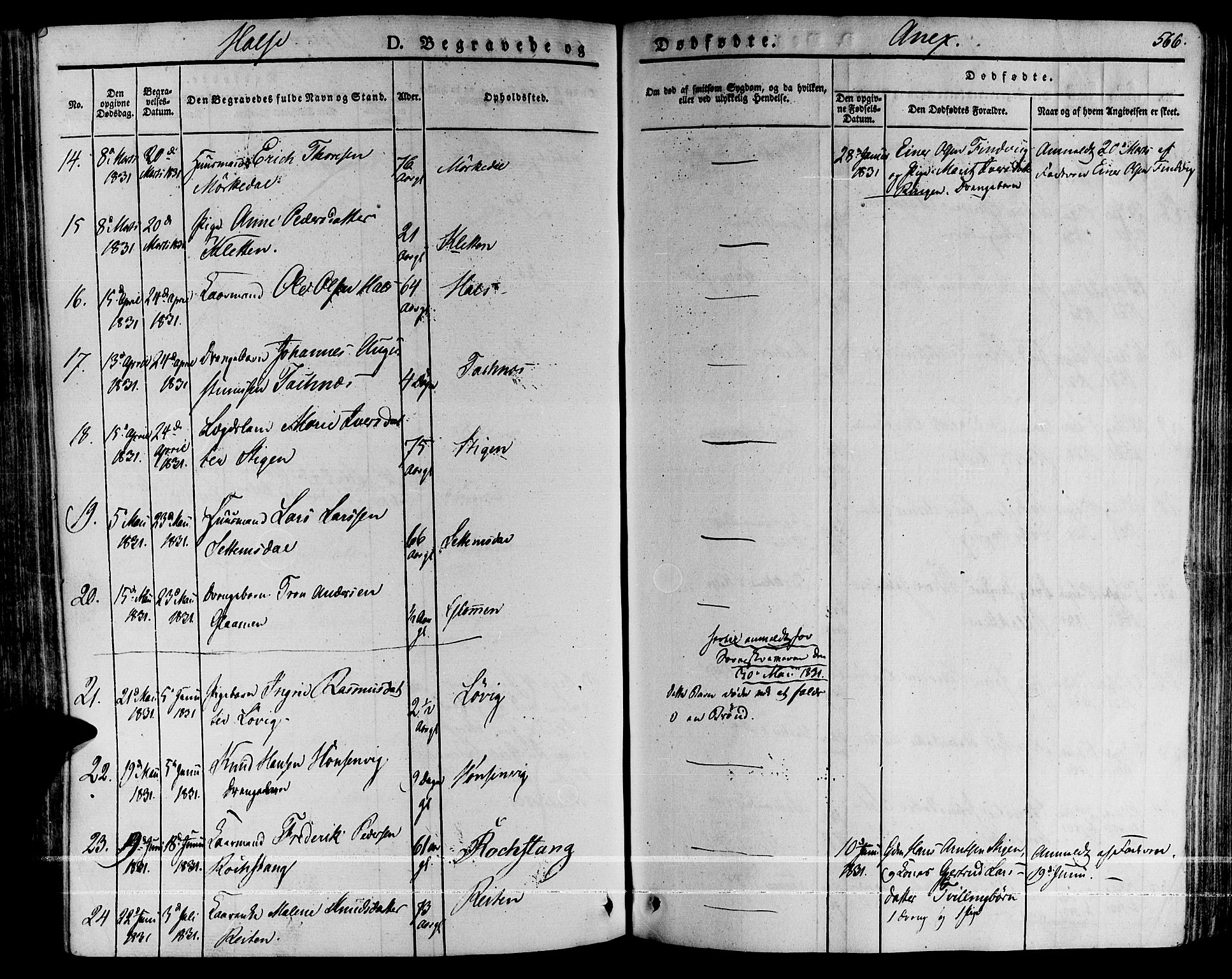 Ministerialprotokoller, klokkerbøker og fødselsregistre - Møre og Romsdal, AV/SAT-A-1454/592/L1025: Parish register (official) no. 592A03 /2, 1831-1849, p. 566