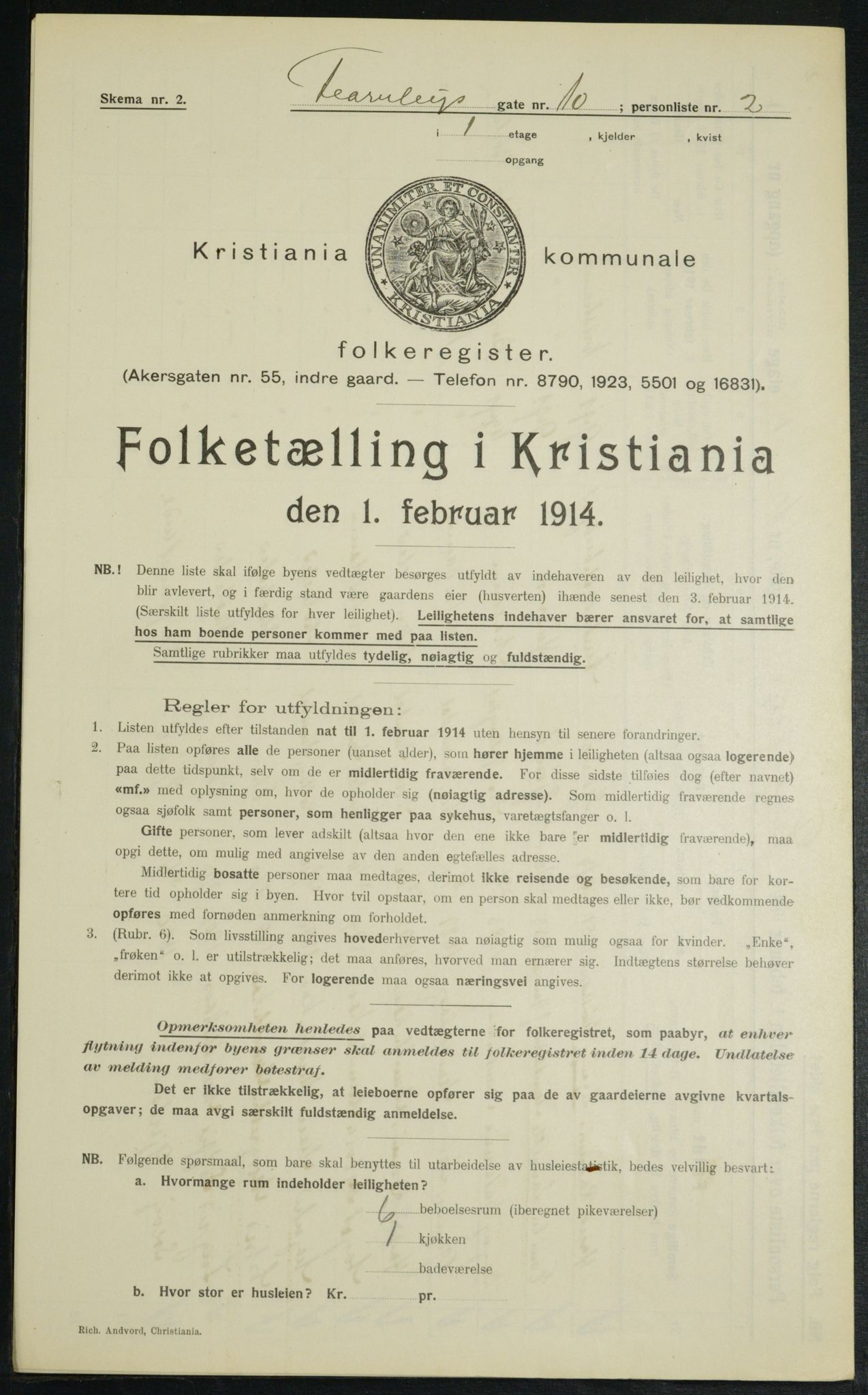 OBA, Municipal Census 1914 for Kristiania, 1914, p. 24134