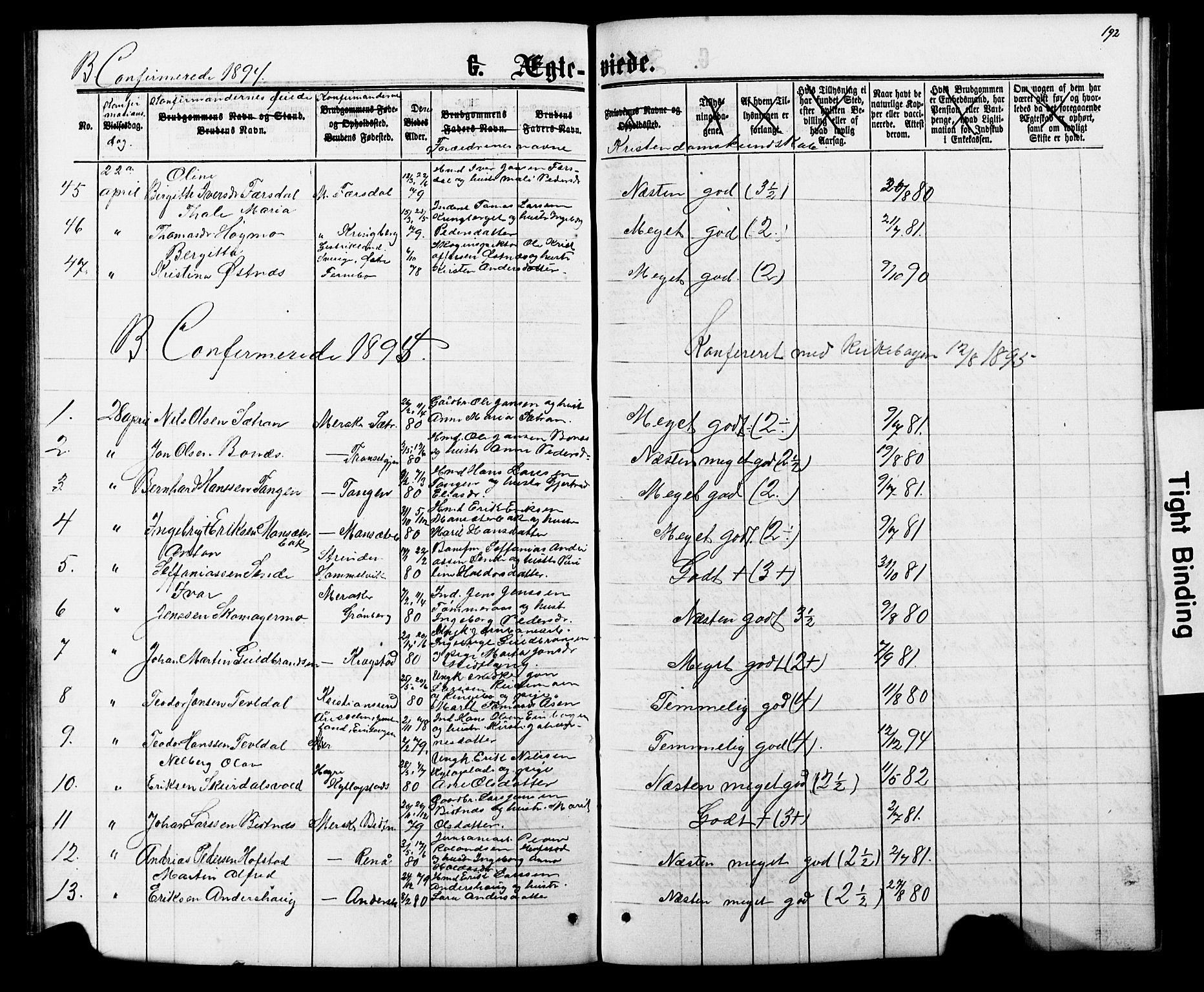Ministerialprotokoller, klokkerbøker og fødselsregistre - Nord-Trøndelag, SAT/A-1458/706/L0049: Parish register (copy) no. 706C01, 1864-1895, p. 192