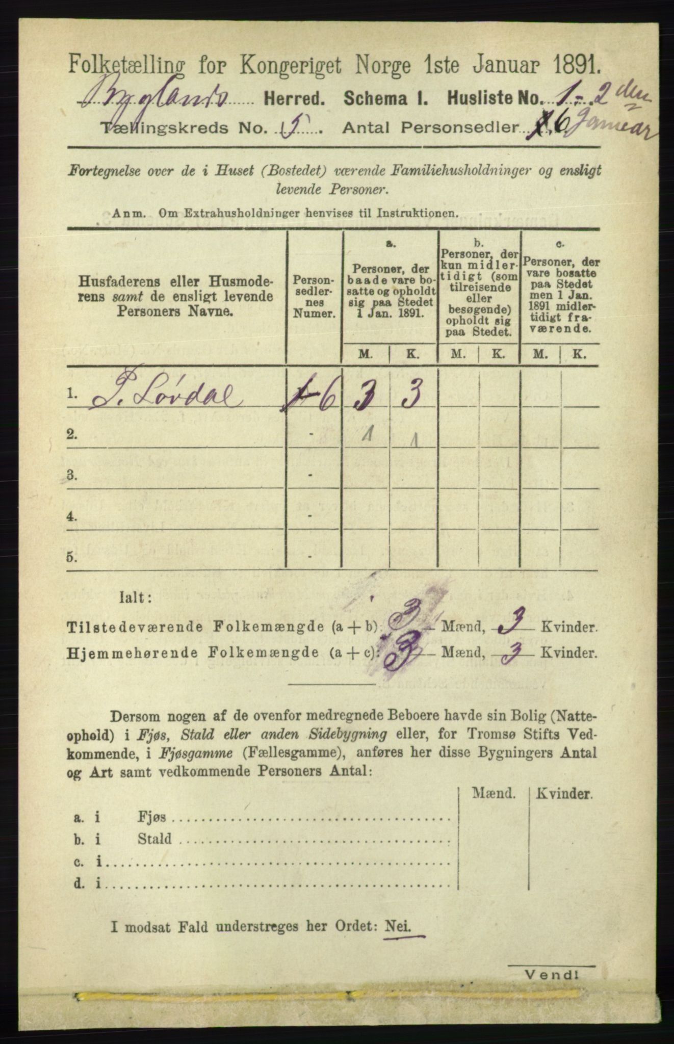 RA, 1891 census for 0938 Bygland, 1891, p. 998