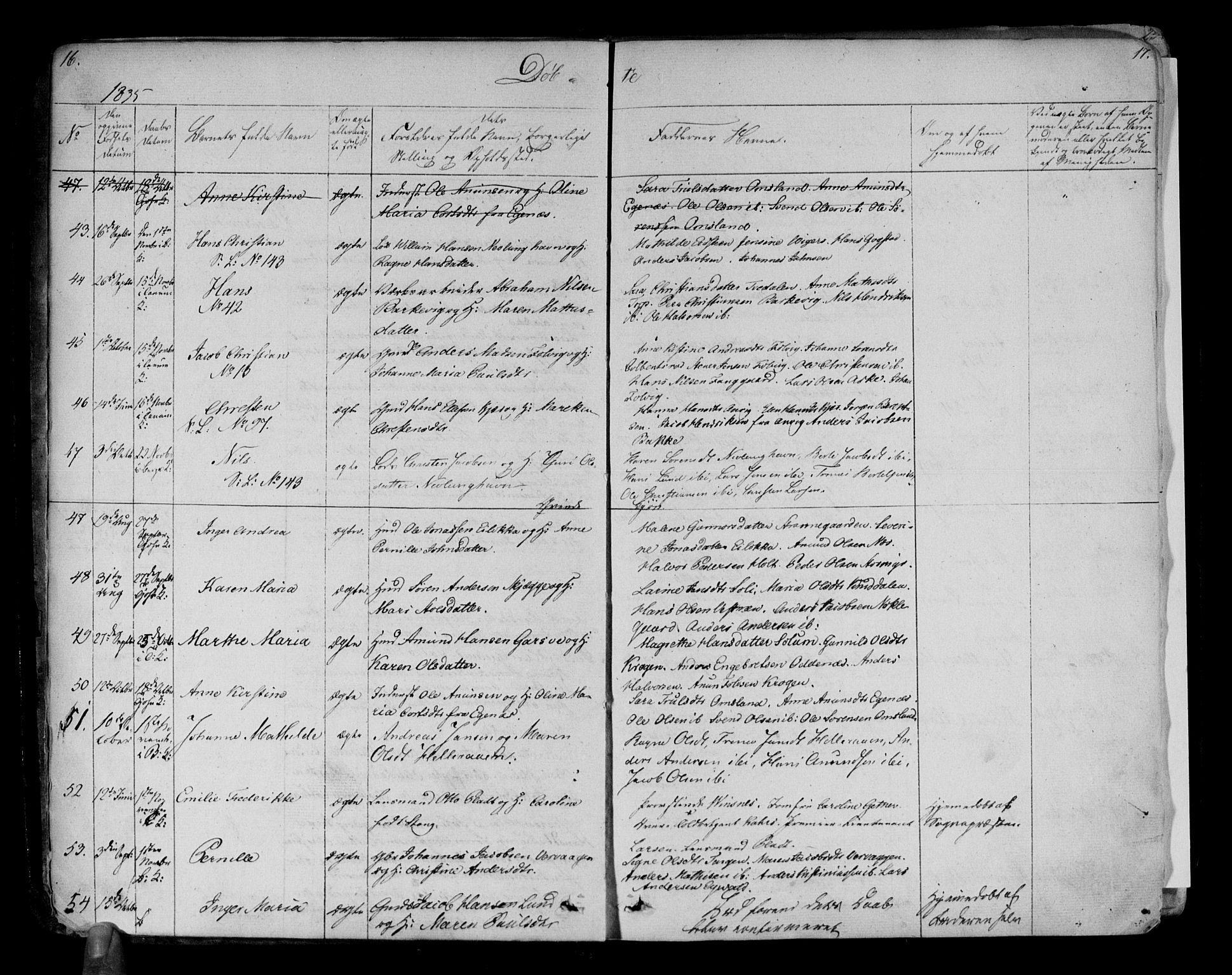 Brunlanes kirkebøker, AV/SAKO-A-342/F/Fa/L0003: Parish register (official) no. I 3, 1834-1845, p. 16-17