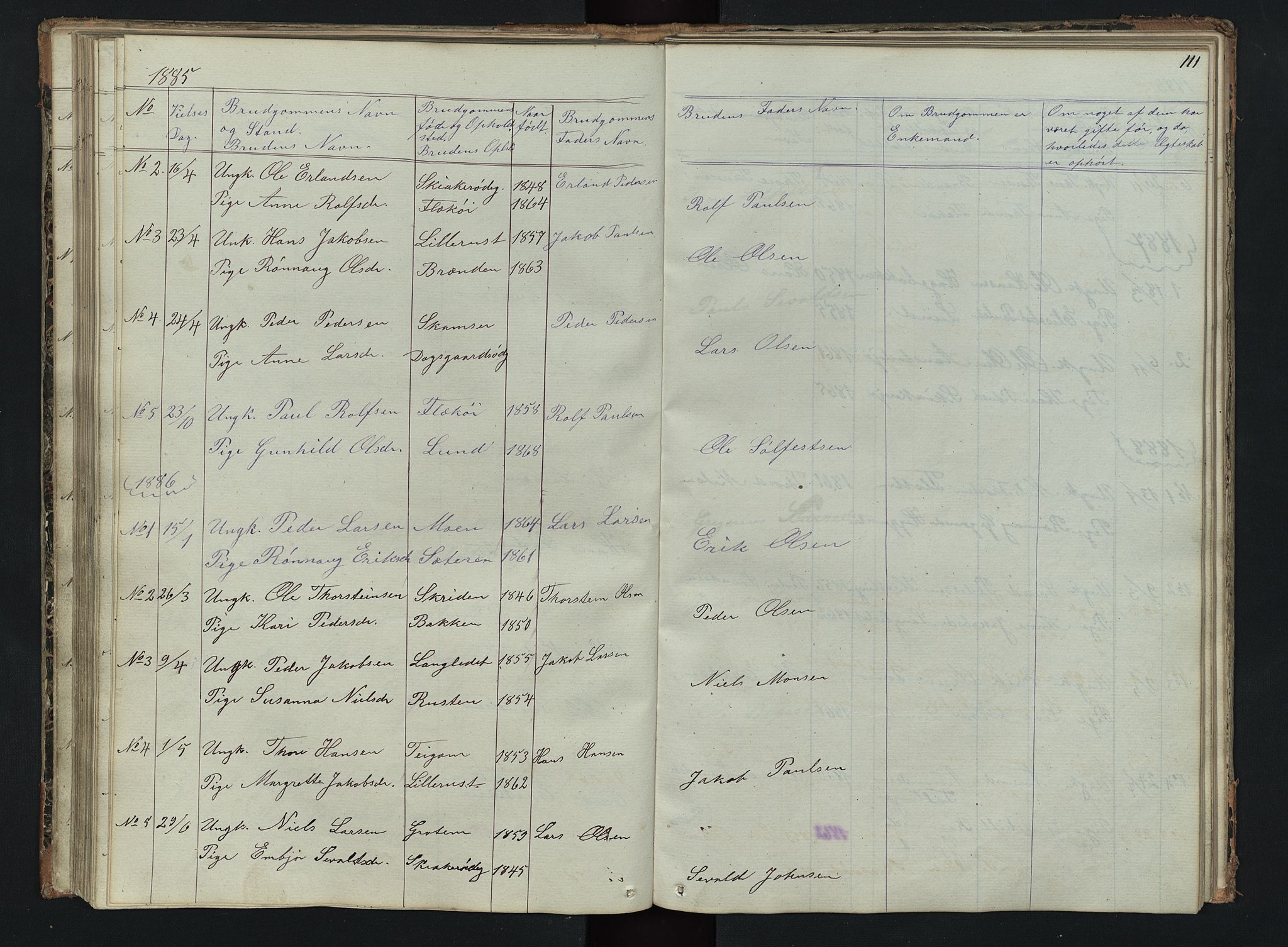 Skjåk prestekontor, AV/SAH-PREST-072/H/Ha/Hab/L0002: Parish register (copy) no. 2, 1867-1894, p. 111