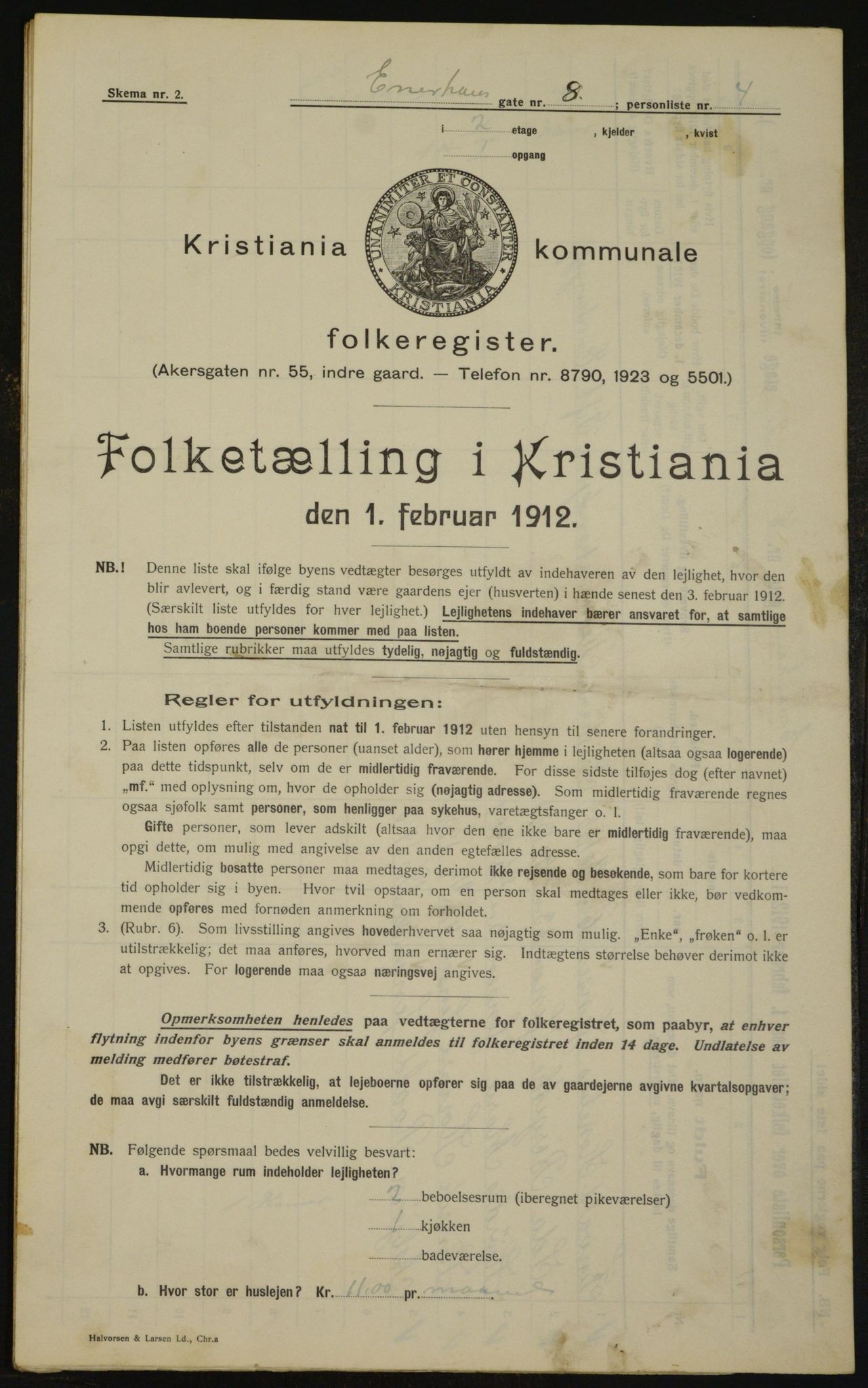 OBA, Municipal Census 1912 for Kristiania, 1912, p. 21504