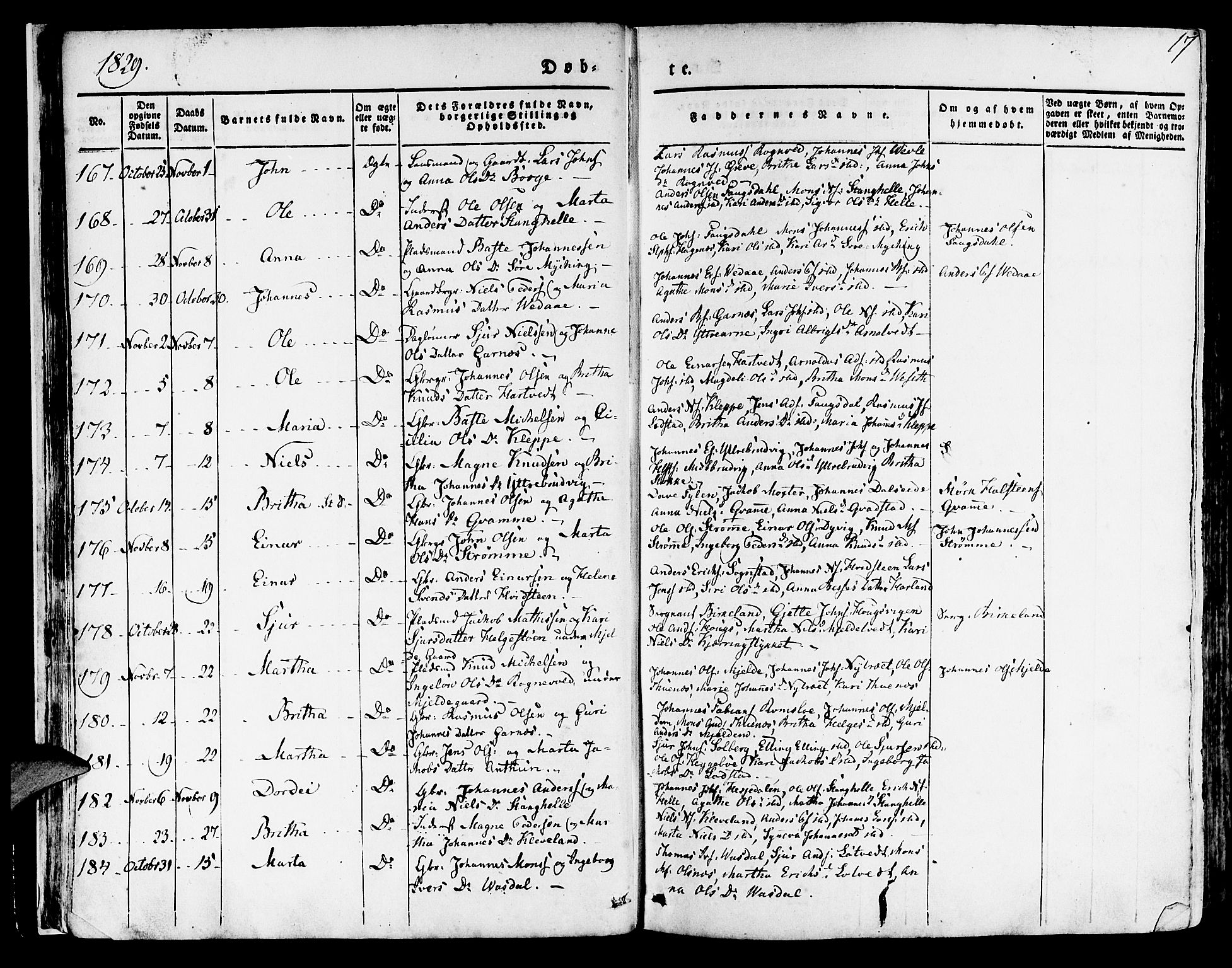 Haus sokneprestembete, AV/SAB-A-75601/H/Haa: Parish register (official) no. A 14, 1827-1838, p. 17