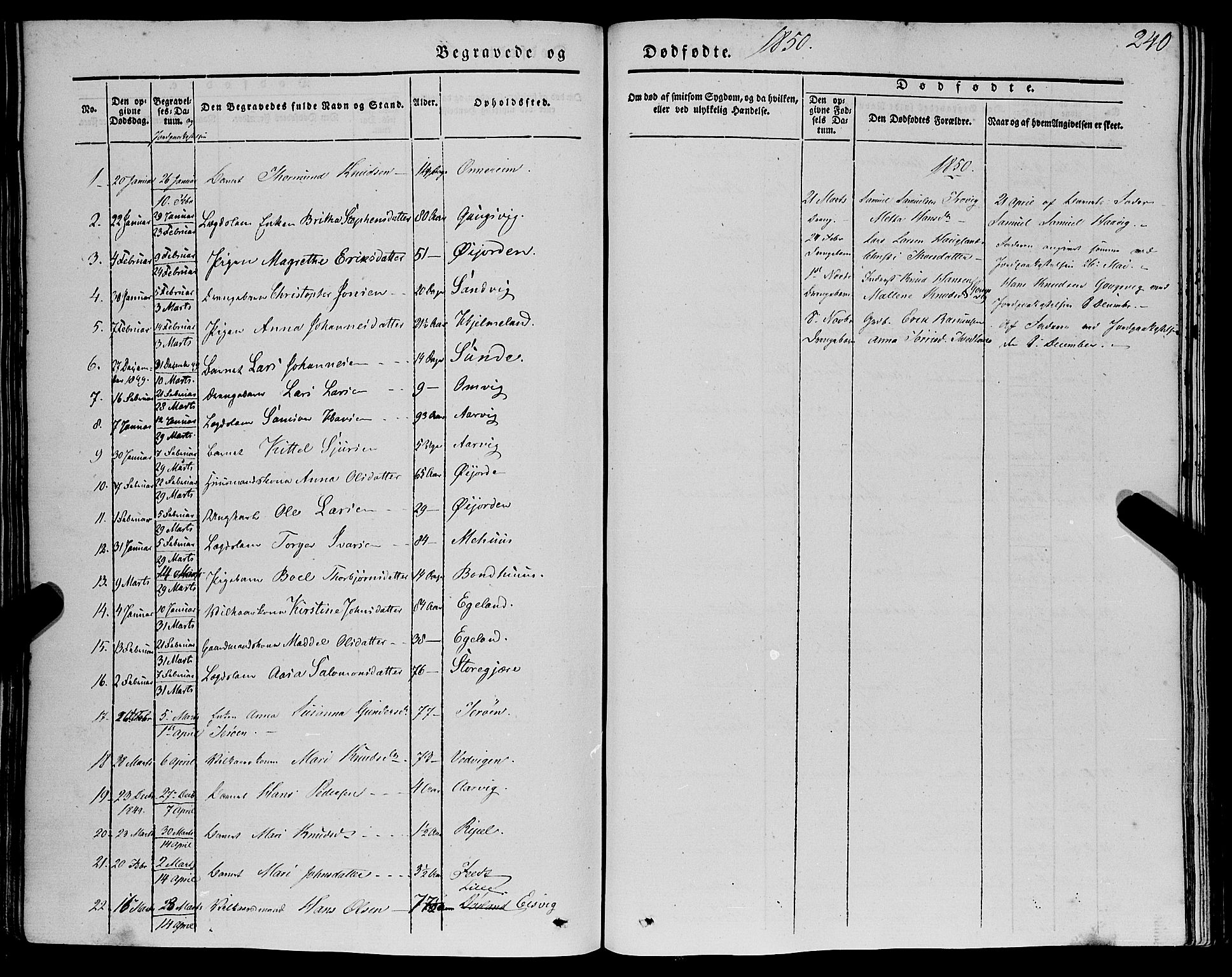 Kvinnherad sokneprestembete, SAB/A-76401/H/Haa: Parish register (official) no. A 7, 1843-1853, p. 240