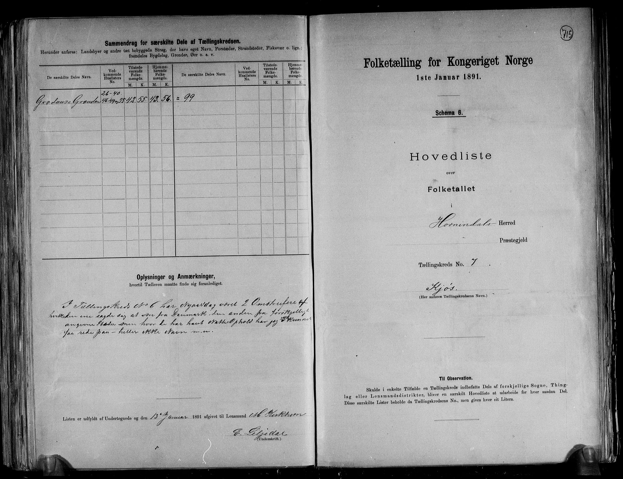 RA, 1891 census for 1444 Hornindal, 1891, p. 18