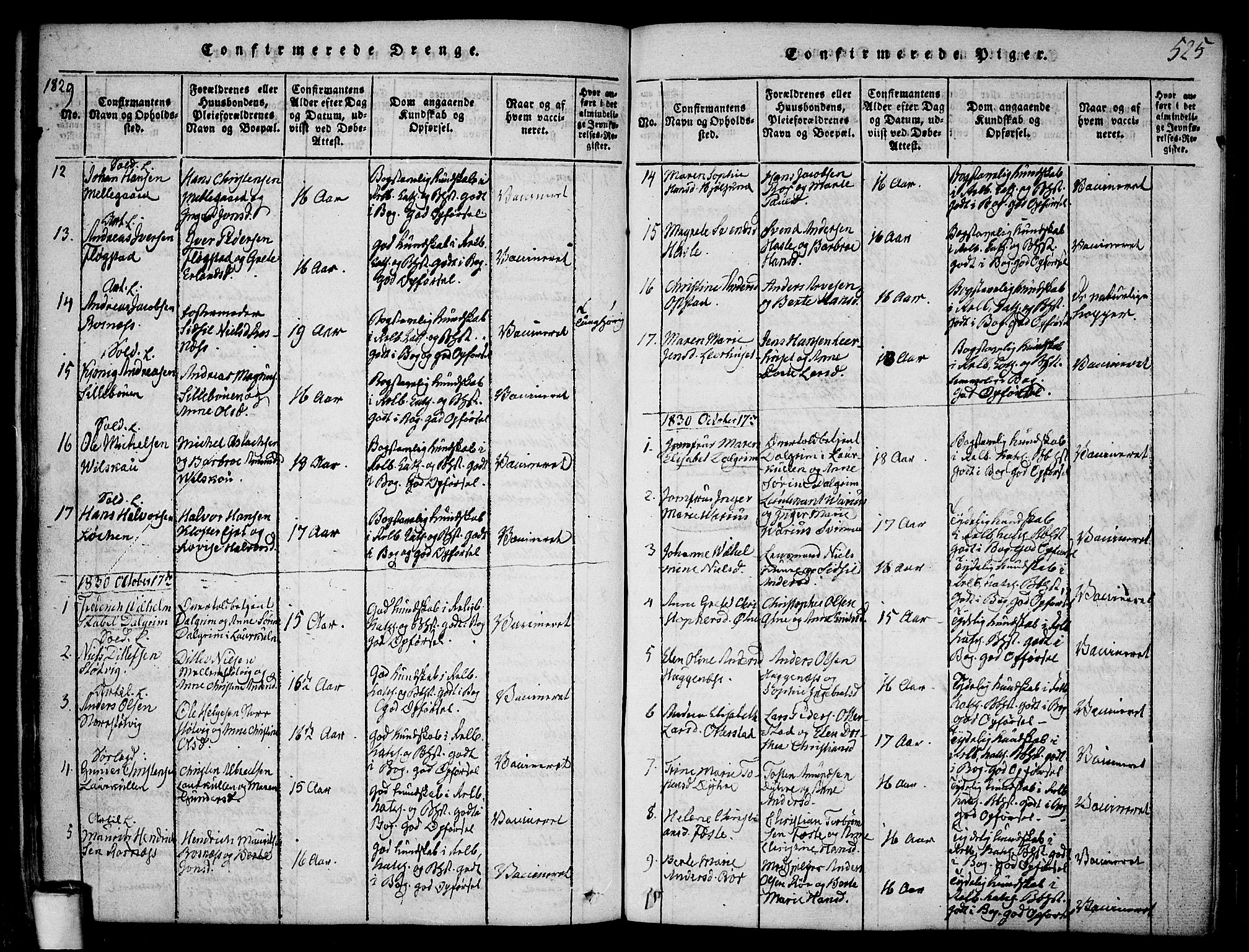 Rygge prestekontor Kirkebøker, SAO/A-10084b/F/Fa/L0003: Parish register (official) no. 3, 1814-1836, p. 524-525