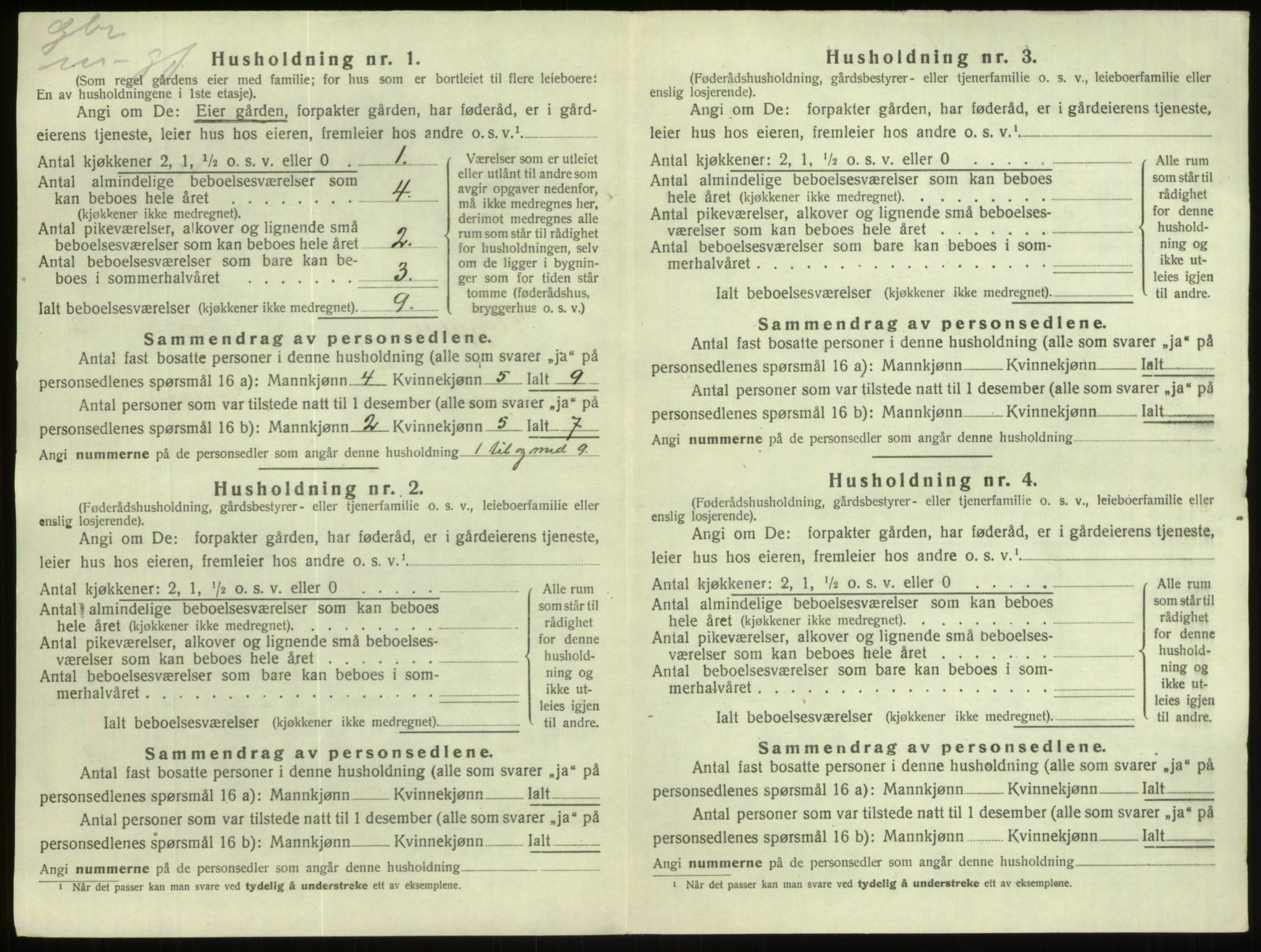 SAB, 1920 census for Gloppen, 1920, p. 75