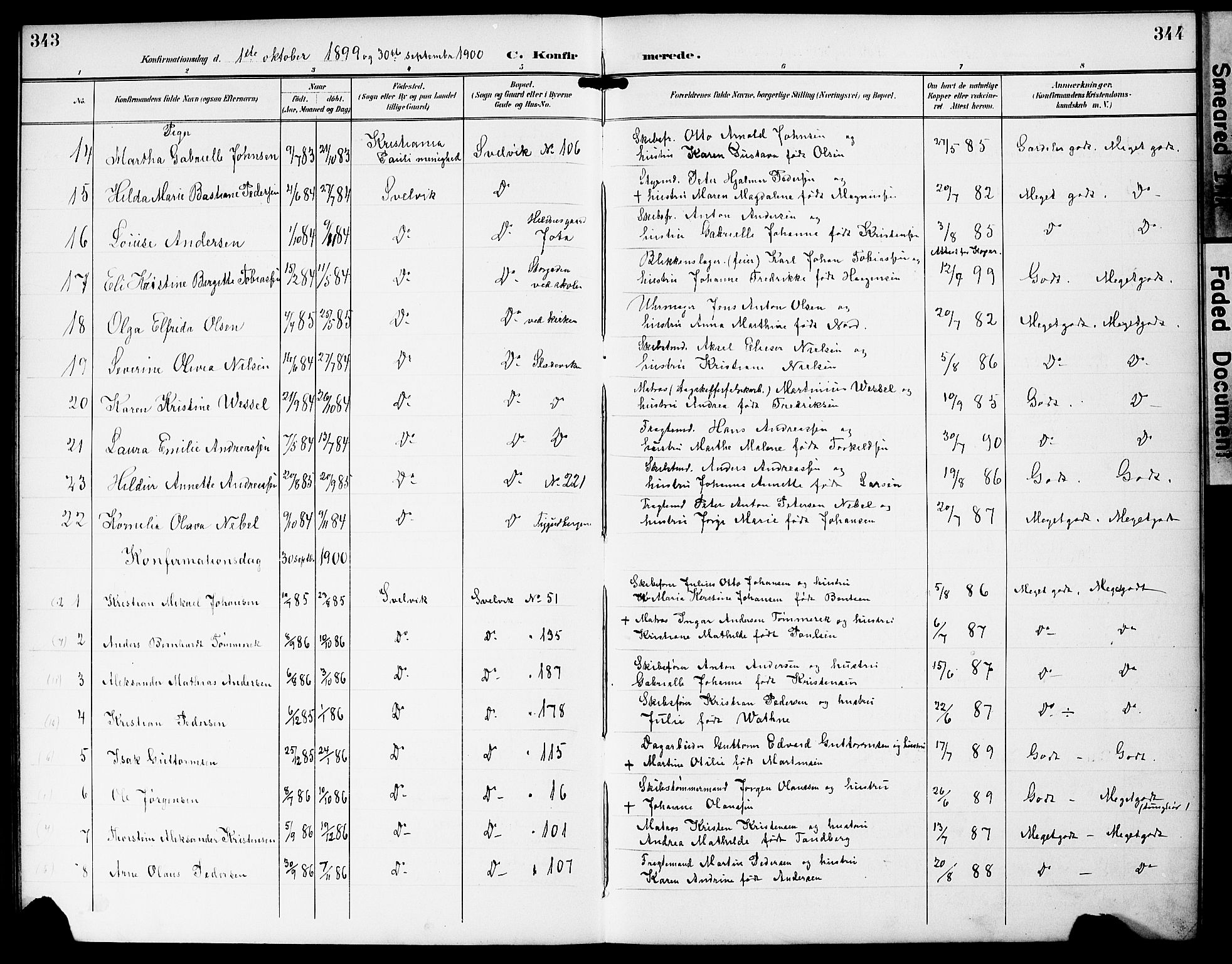 Strømm kirkebøker, AV/SAKO-A-322/G/Gb/L0002: Parish register (copy) no. II 2, 1897-1928, p. 343-344