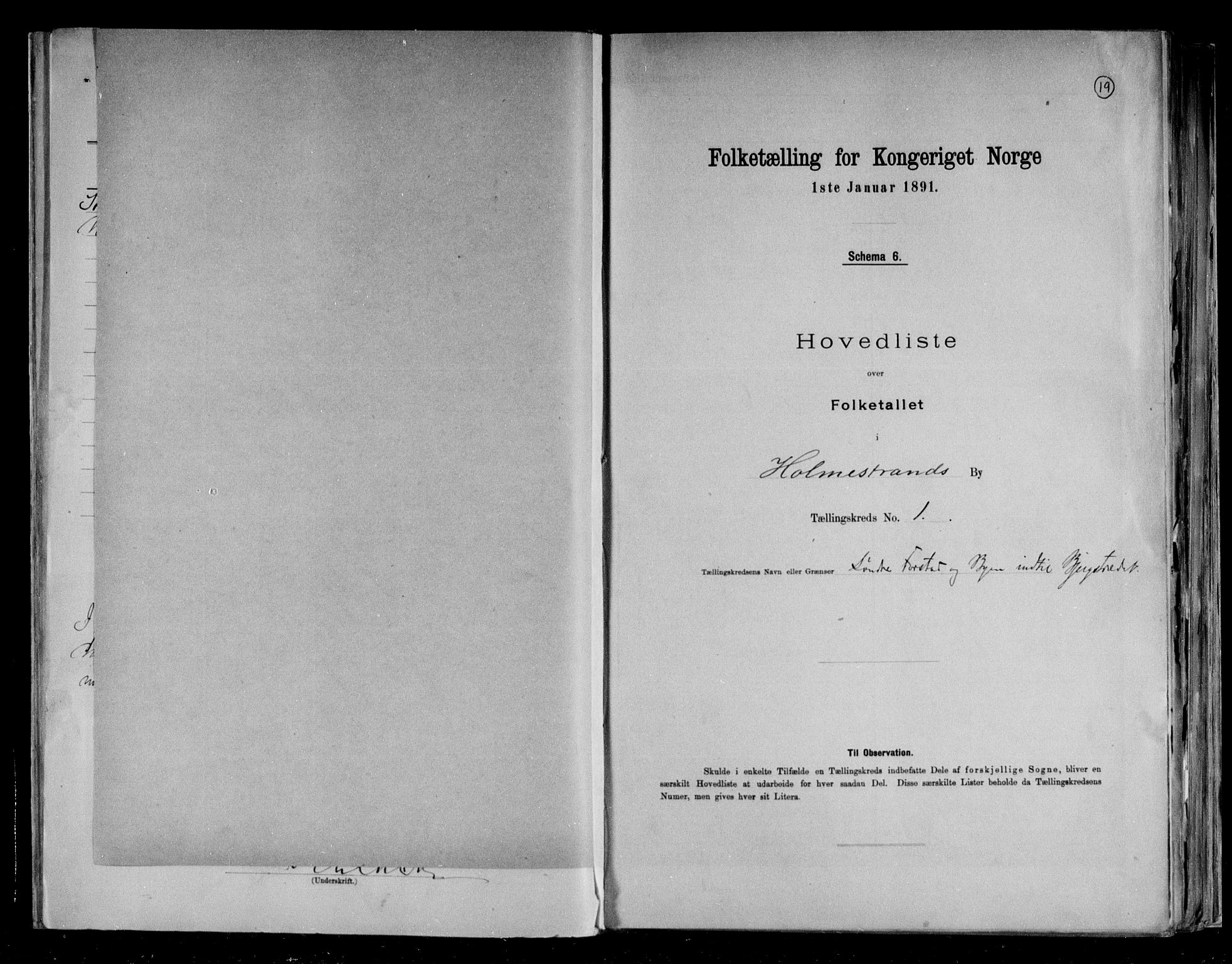 RA, 1891 census for 0702 Holmestrand, 1891, p. 5