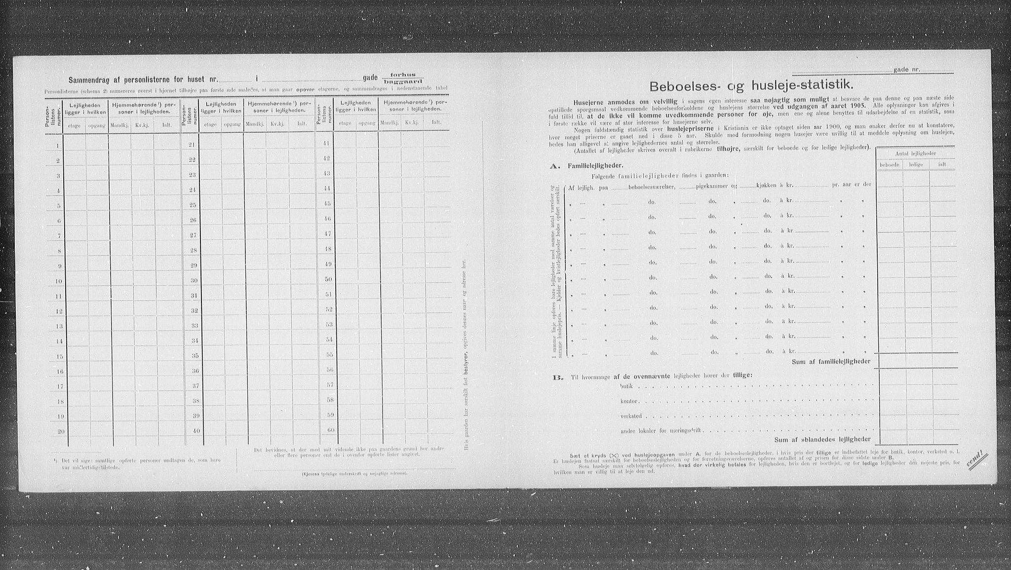 OBA, Municipal Census 1905 for Kristiania, 1905, p. 43322