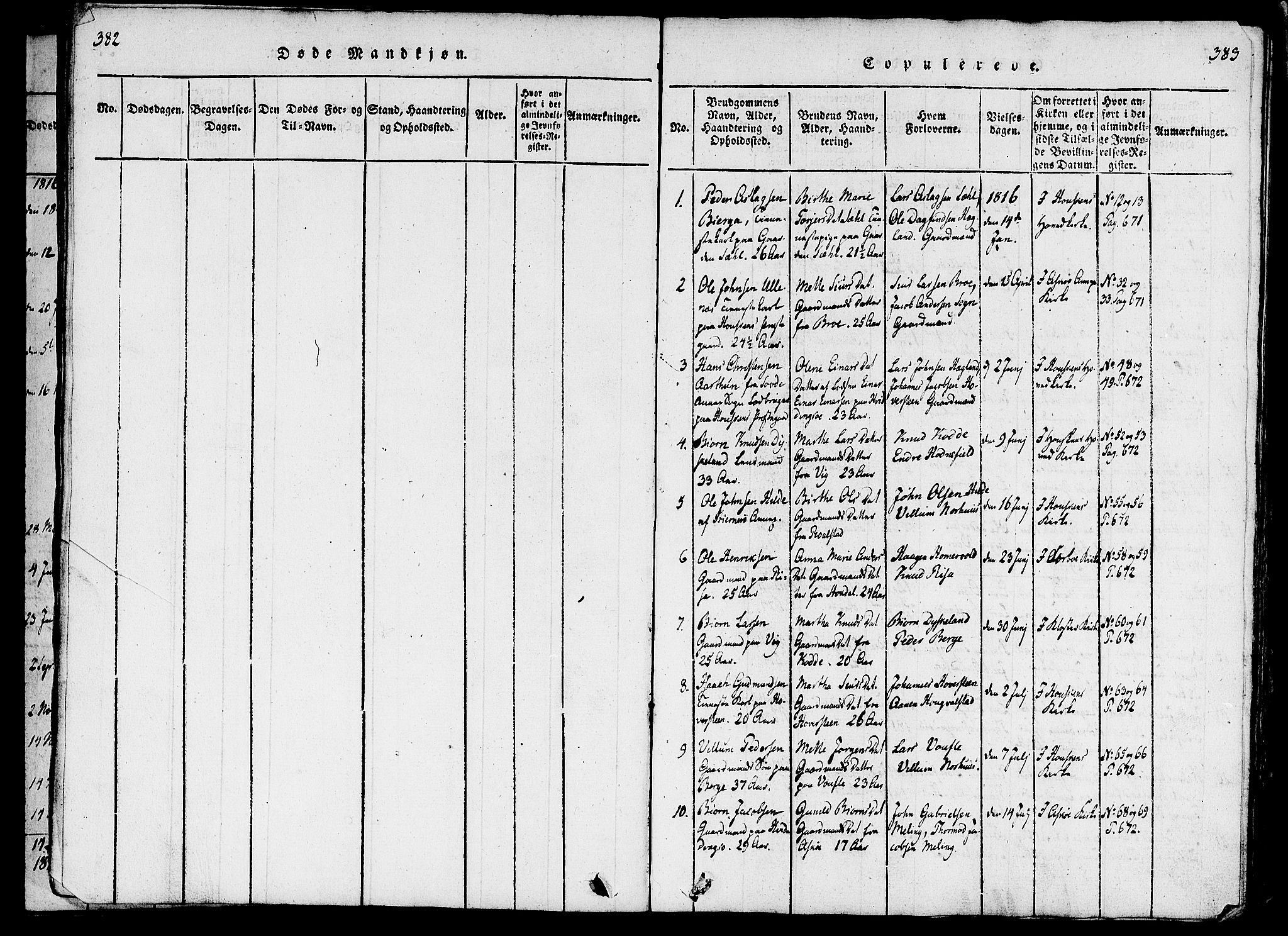 Rennesøy sokneprestkontor, SAST/A -101827/H/Ha/Haa/L0004: Parish register (official) no. A 4, 1816-1837, p. 382-383