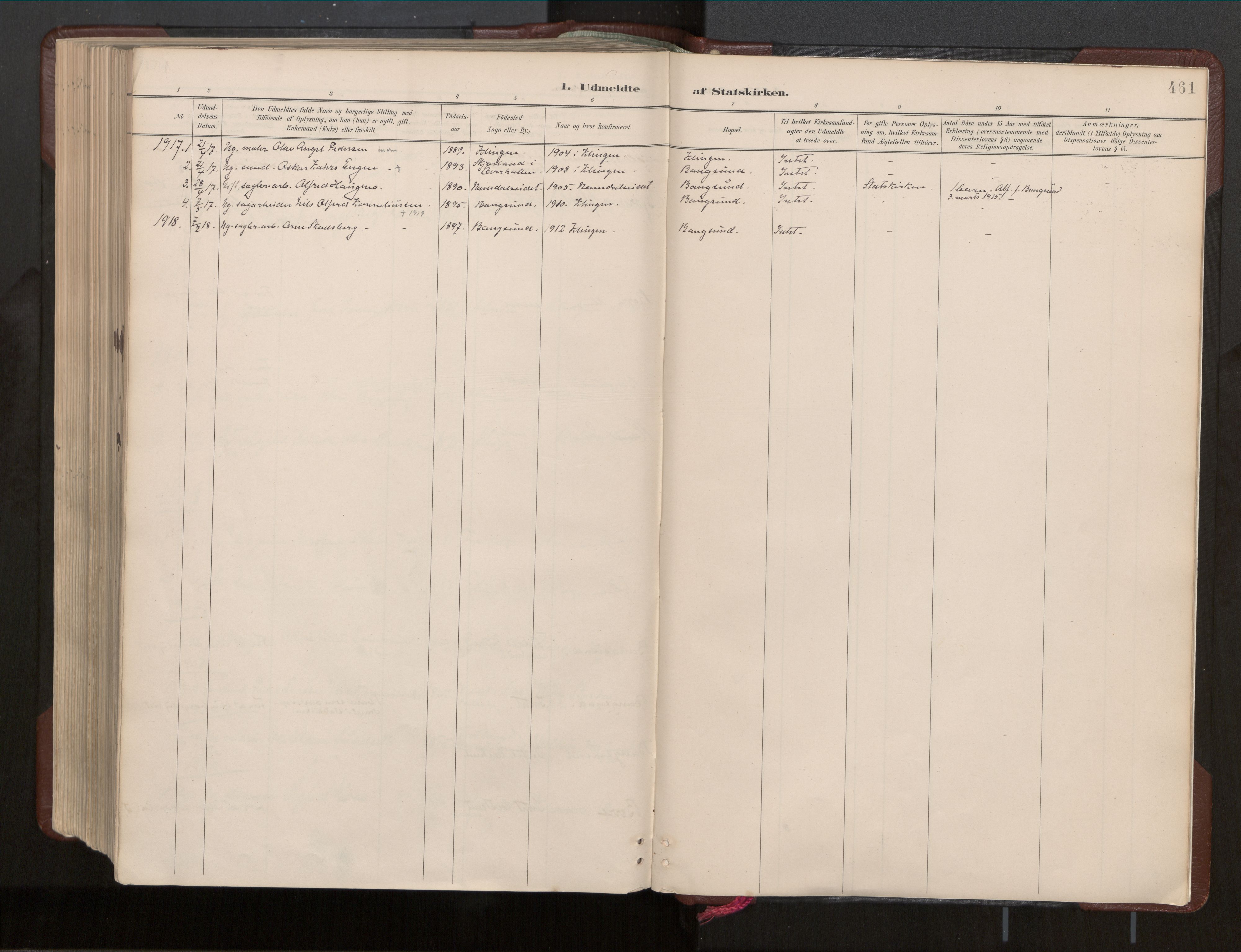 Ministerialprotokoller, klokkerbøker og fødselsregistre - Nord-Trøndelag, SAT/A-1458/770/L0589: Parish register (official) no. 770A03, 1887-1929, p. 461