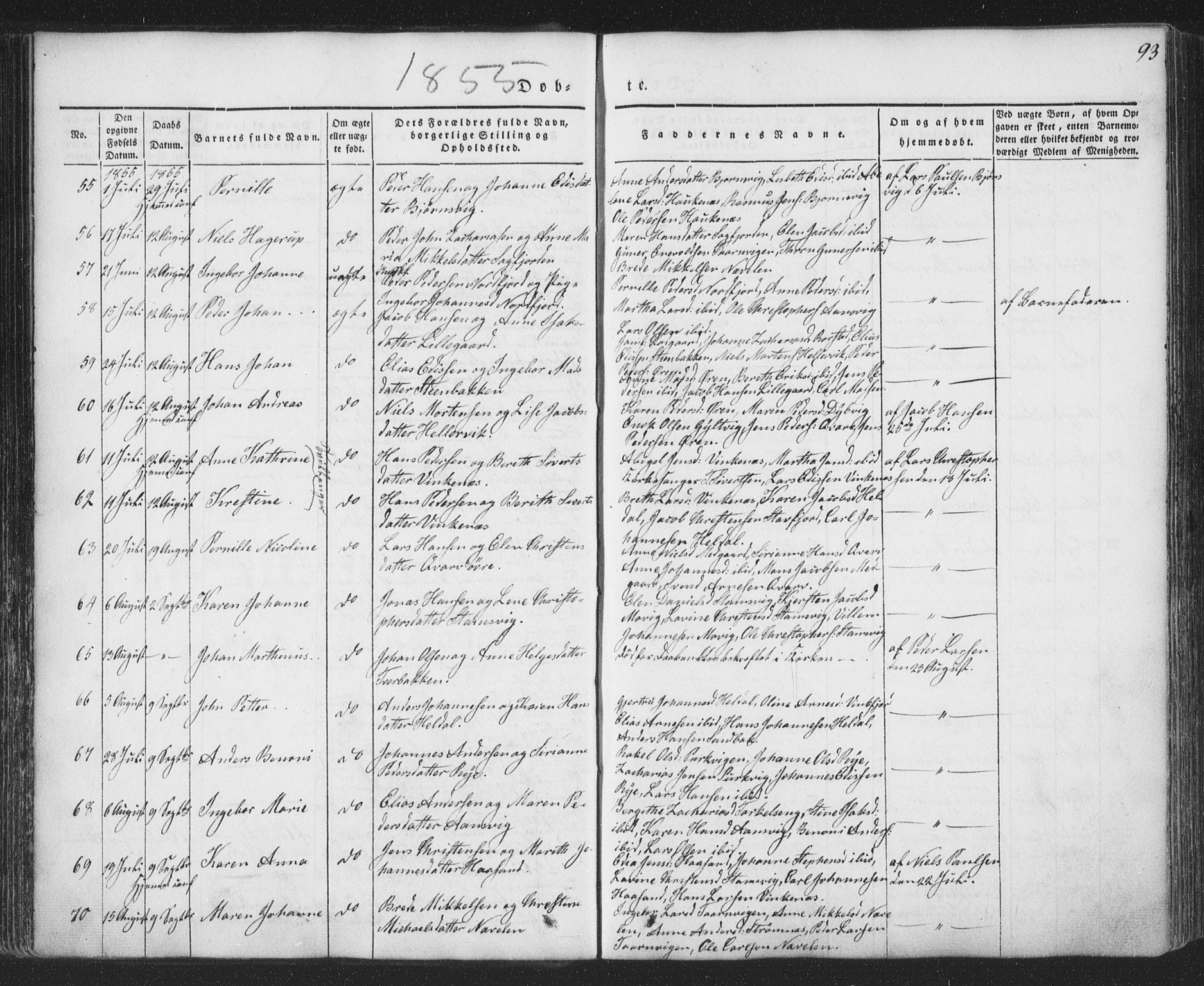 Ministerialprotokoller, klokkerbøker og fødselsregistre - Nordland, AV/SAT-A-1459/853/L0769: Parish register (official) no. 853A08, 1836-1856, p. 93