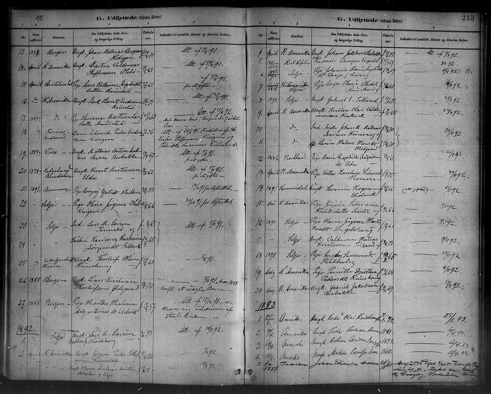 Davik sokneprestembete, SAB/A-79701/H/Haa/Haad/L0001: Parish register (official) no. D 1, 1882-1900, p. 213