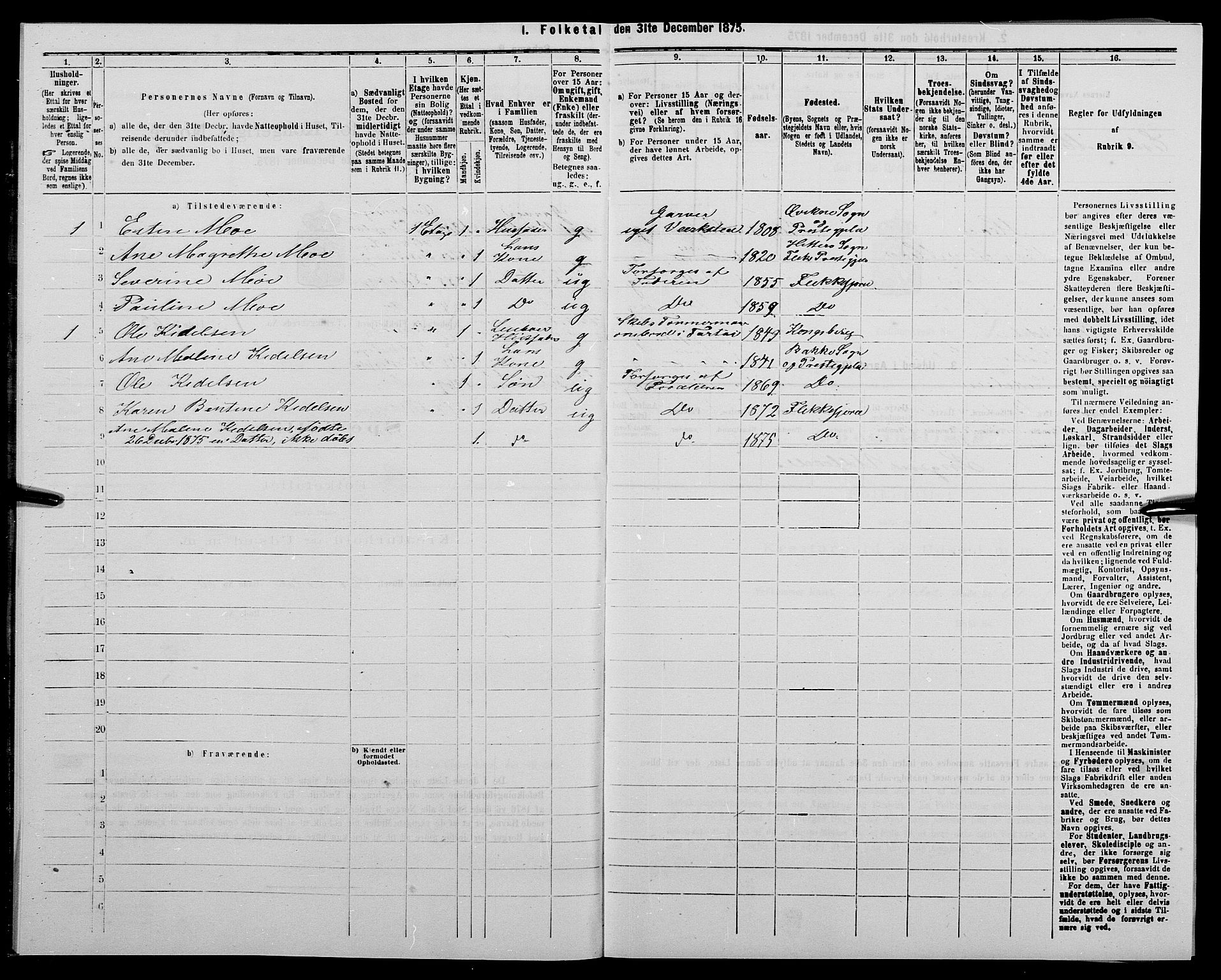 SAK, 1875 census for 1004B Flekkefjord/Flekkefjord, 1875, p. 32