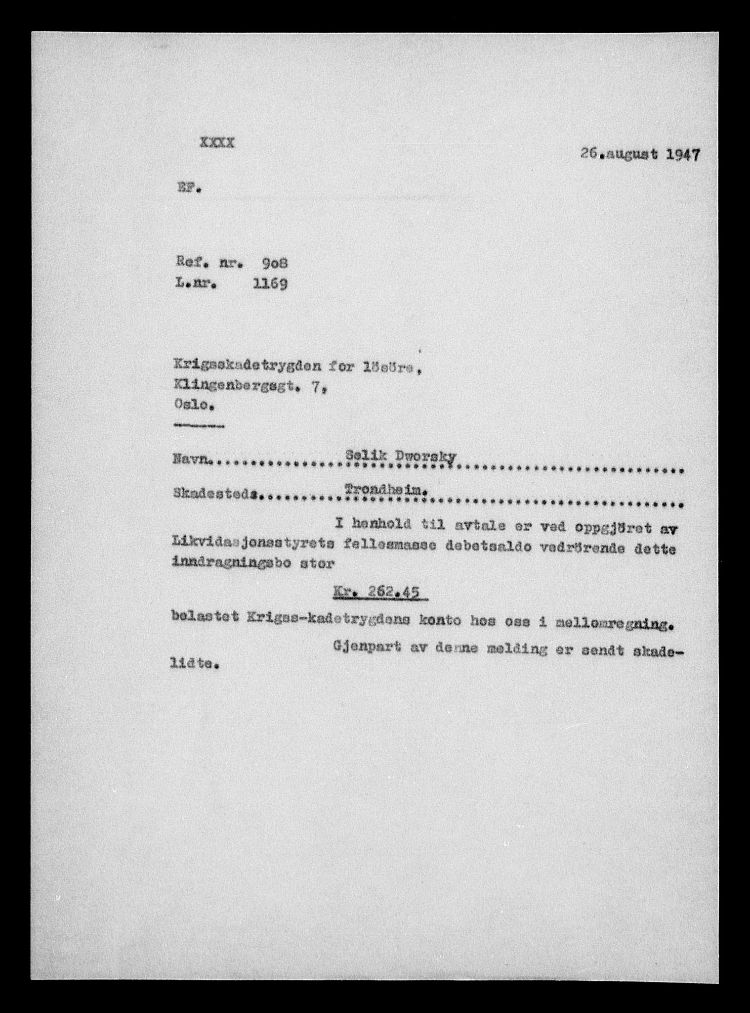 Justisdepartementet, Tilbakeføringskontoret for inndratte formuer, AV/RA-S-1564/H/Hc/Hca/L0895: --, 1945-1947, p. 7