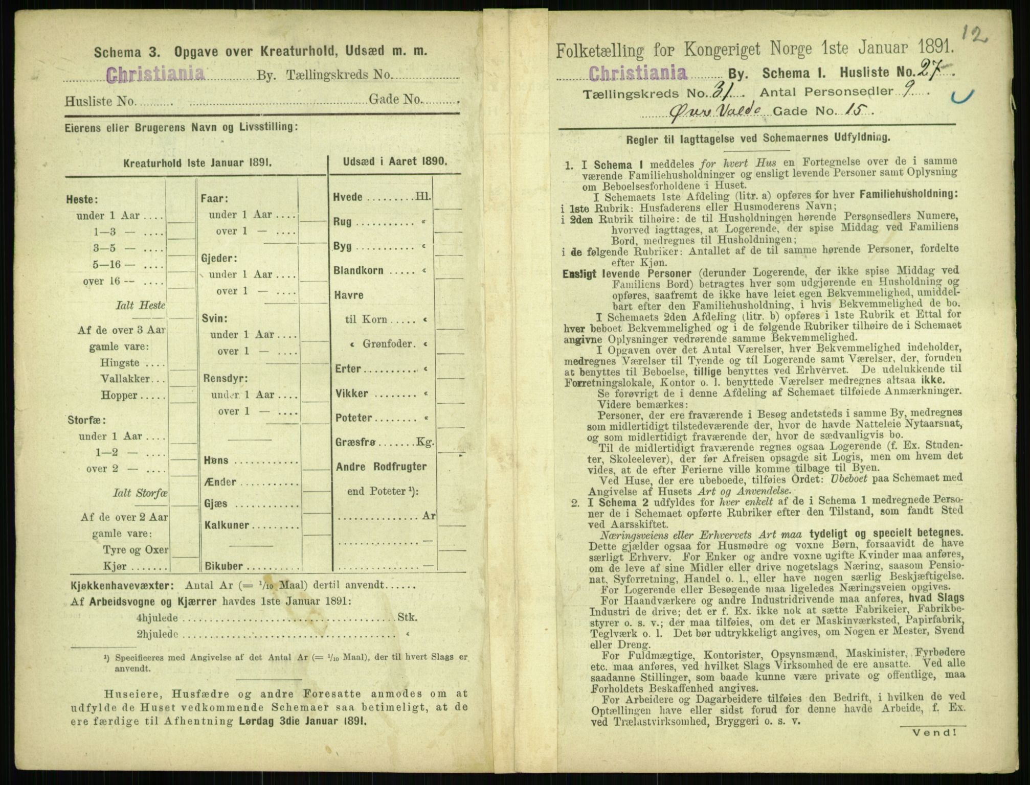 RA, 1891 census for 0301 Kristiania, 1891, p. 15906