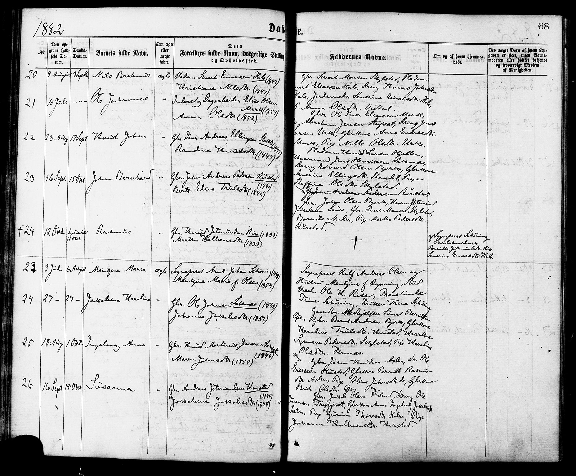 Ministerialprotokoller, klokkerbøker og fødselsregistre - Møre og Romsdal, SAT/A-1454/515/L0210: Parish register (official) no. 515A06, 1868-1885, p. 68