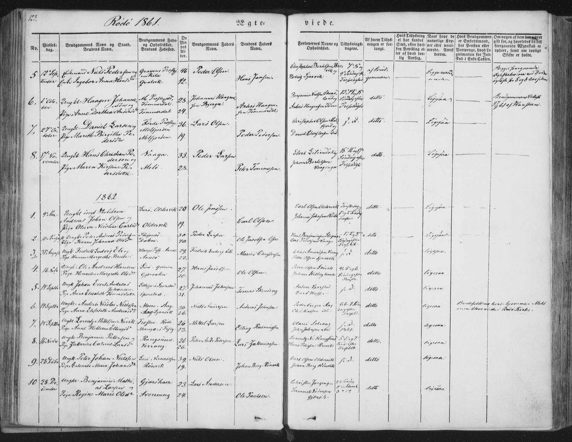 Ministerialprotokoller, klokkerbøker og fødselsregistre - Nordland, AV/SAT-A-1459/841/L0604: Parish register (official) no. 841A09 /1, 1845-1862, p. 123