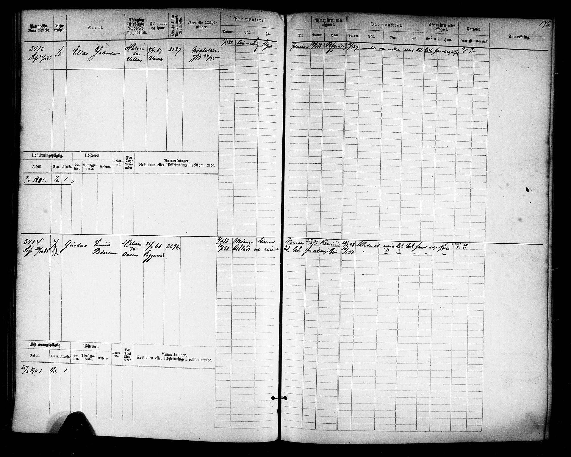 Farsund mønstringskrets, AV/SAK-2031-0017/F/Fb/L0019: Hovedrulle nr 3067-3832, Z-11, 1882-1922, p. 180