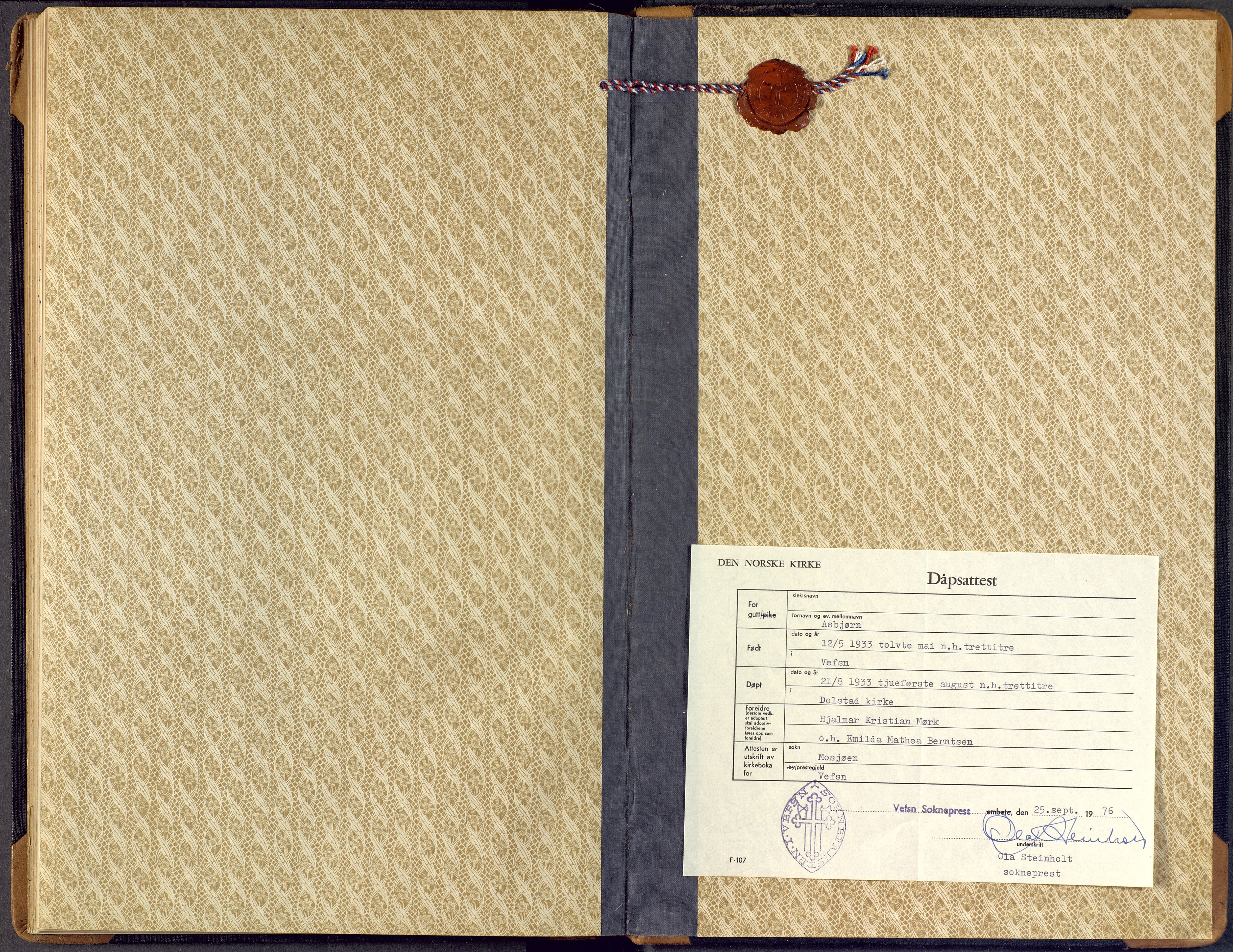 Borre kirkebøker, AV/SAKO-A-338/F/Fd/L0001: Parish register (official) no. IV 1, 1922-1964