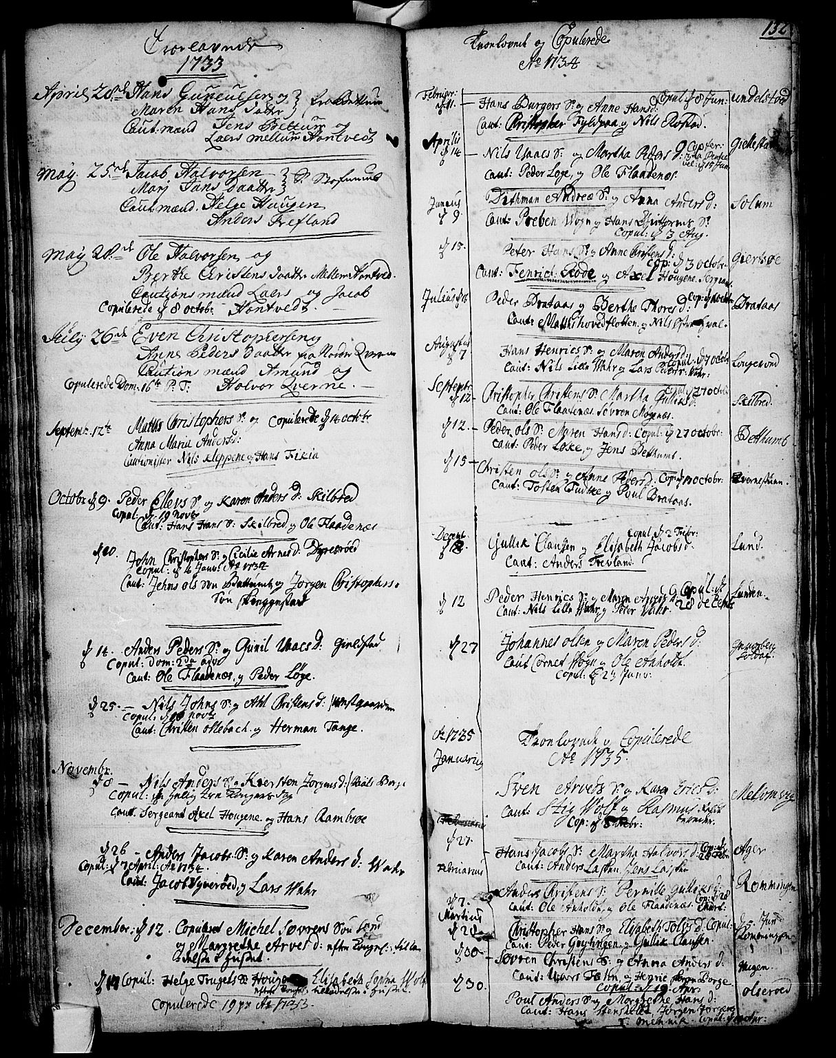 Stokke kirkebøker, SAKO/A-320/F/Fa/L0002: Parish register (official) no. I 2, 1732-1770, p. 132