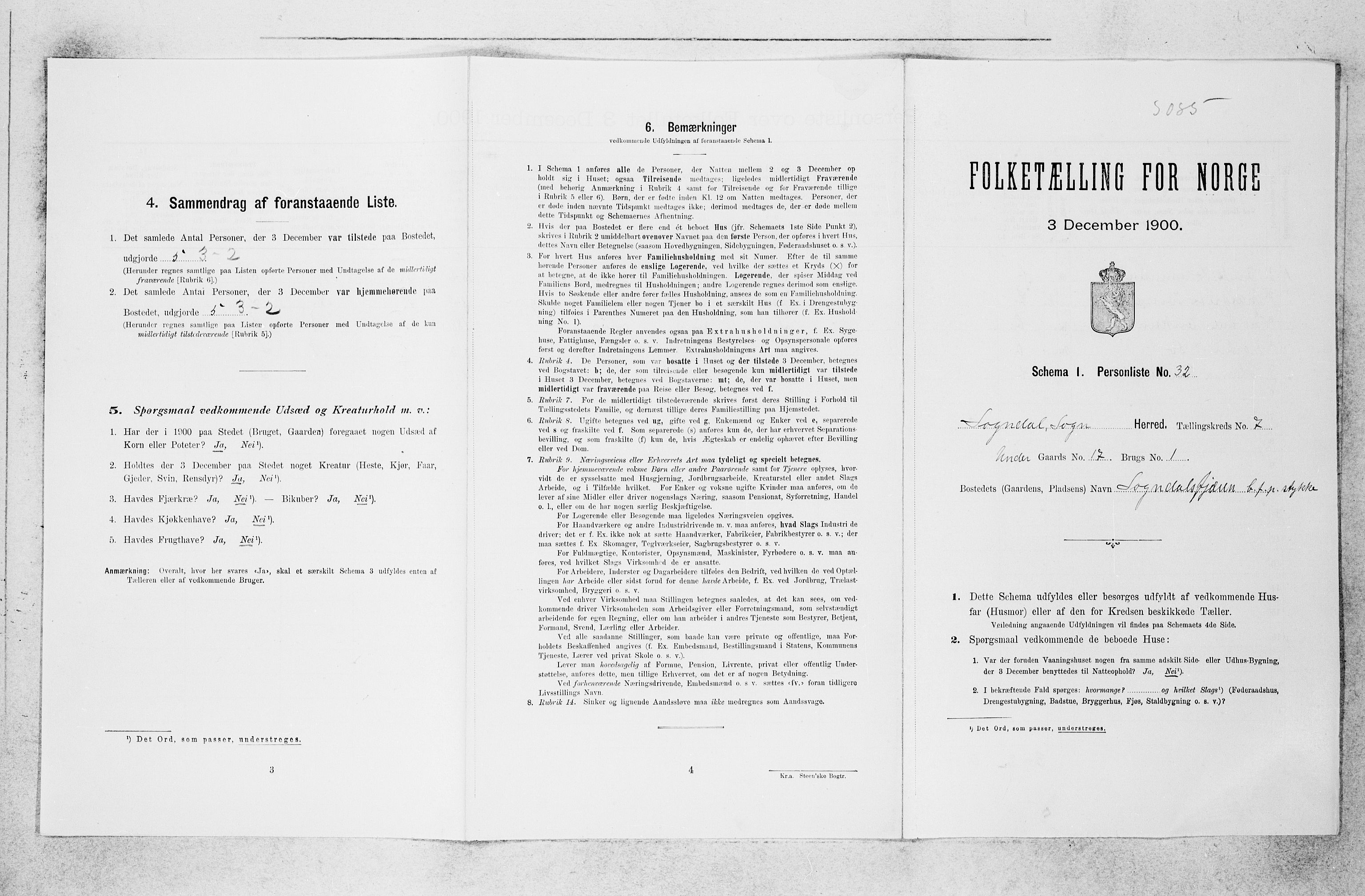 SAB, 1900 census for Sogndal, 1900, p. 553
