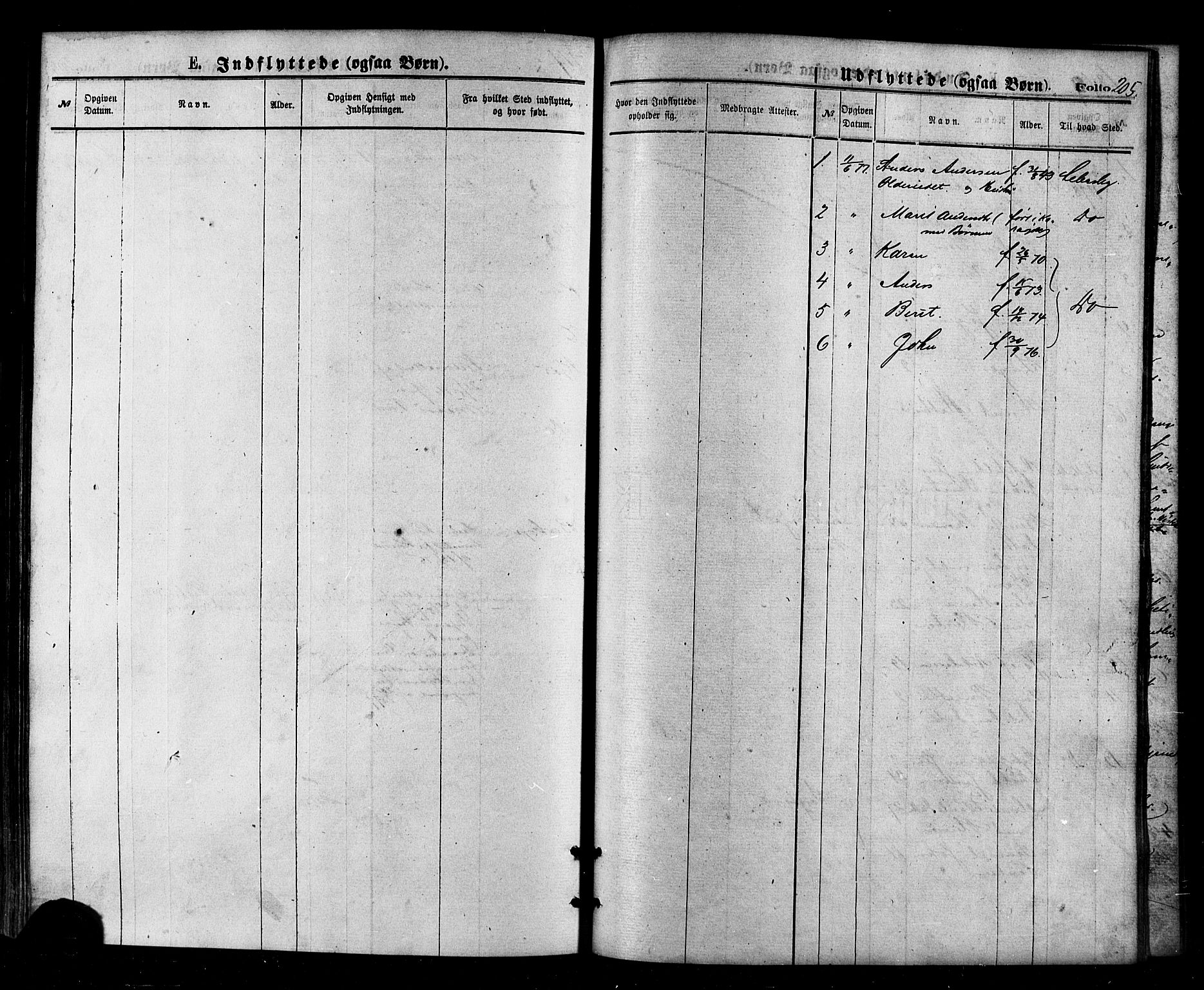 Kistrand/Porsanger sokneprestembete, AV/SATØ-S-1351/H/Ha/L0006.kirke: Parish register (official) no. 6, 1875-1880, p. 205