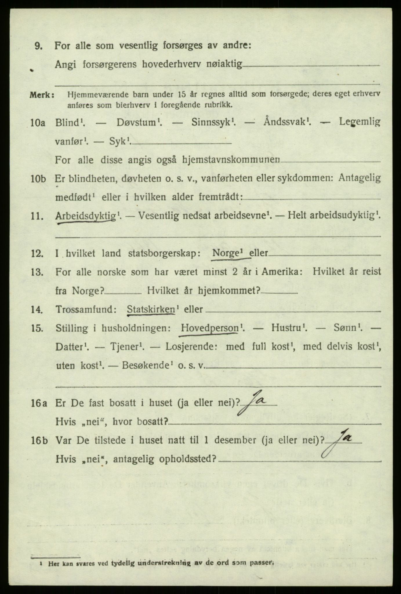 SAB, 1920 census for Lindås, 1920, p. 4542