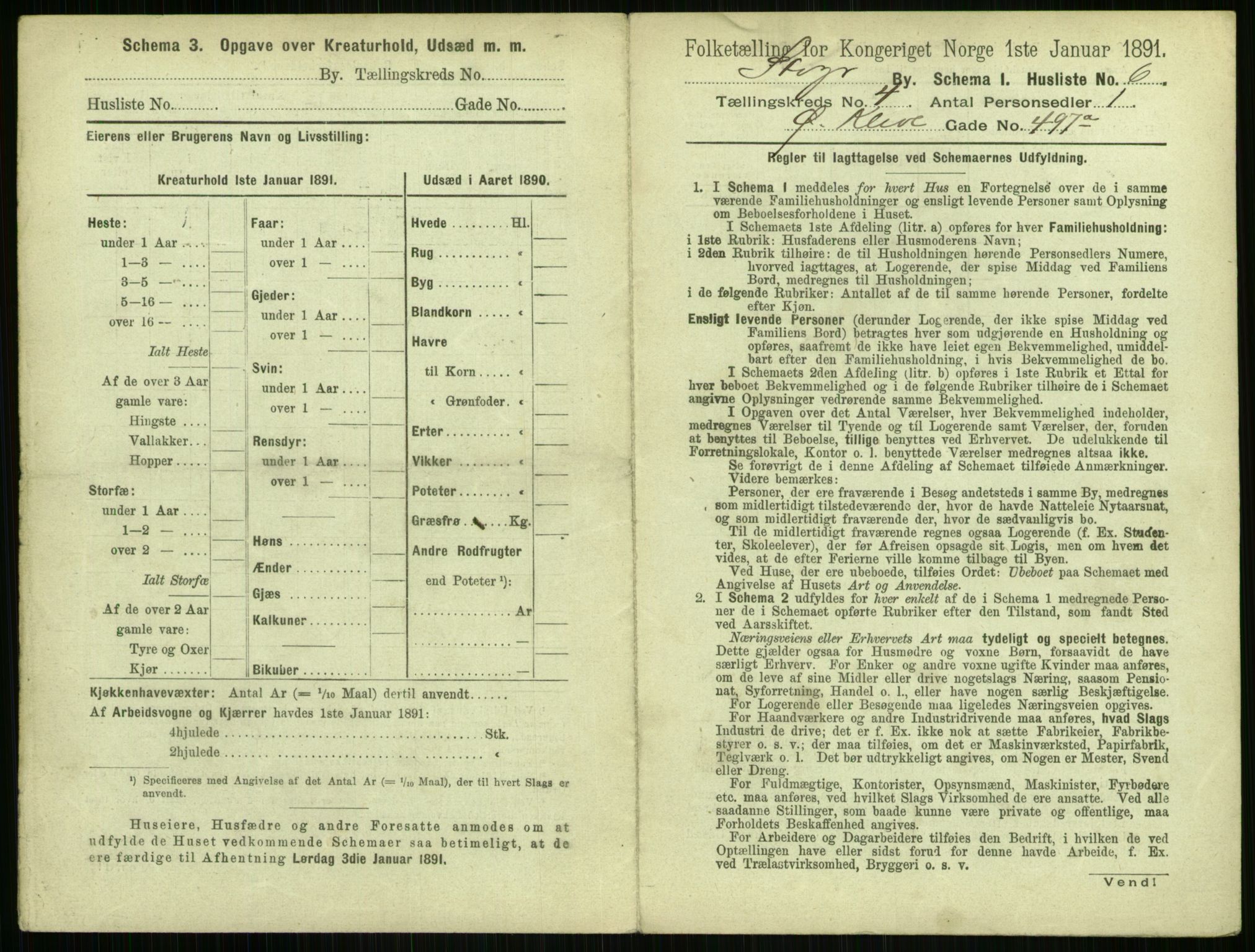 RA, 1891 census for 1103 Stavanger, 1891, p. 675