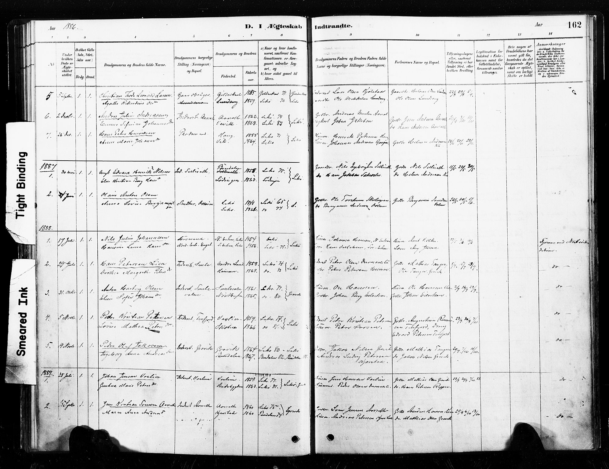 Ministerialprotokoller, klokkerbøker og fødselsregistre - Nord-Trøndelag, SAT/A-1458/789/L0705: Parish register (official) no. 789A01, 1878-1910, p. 162