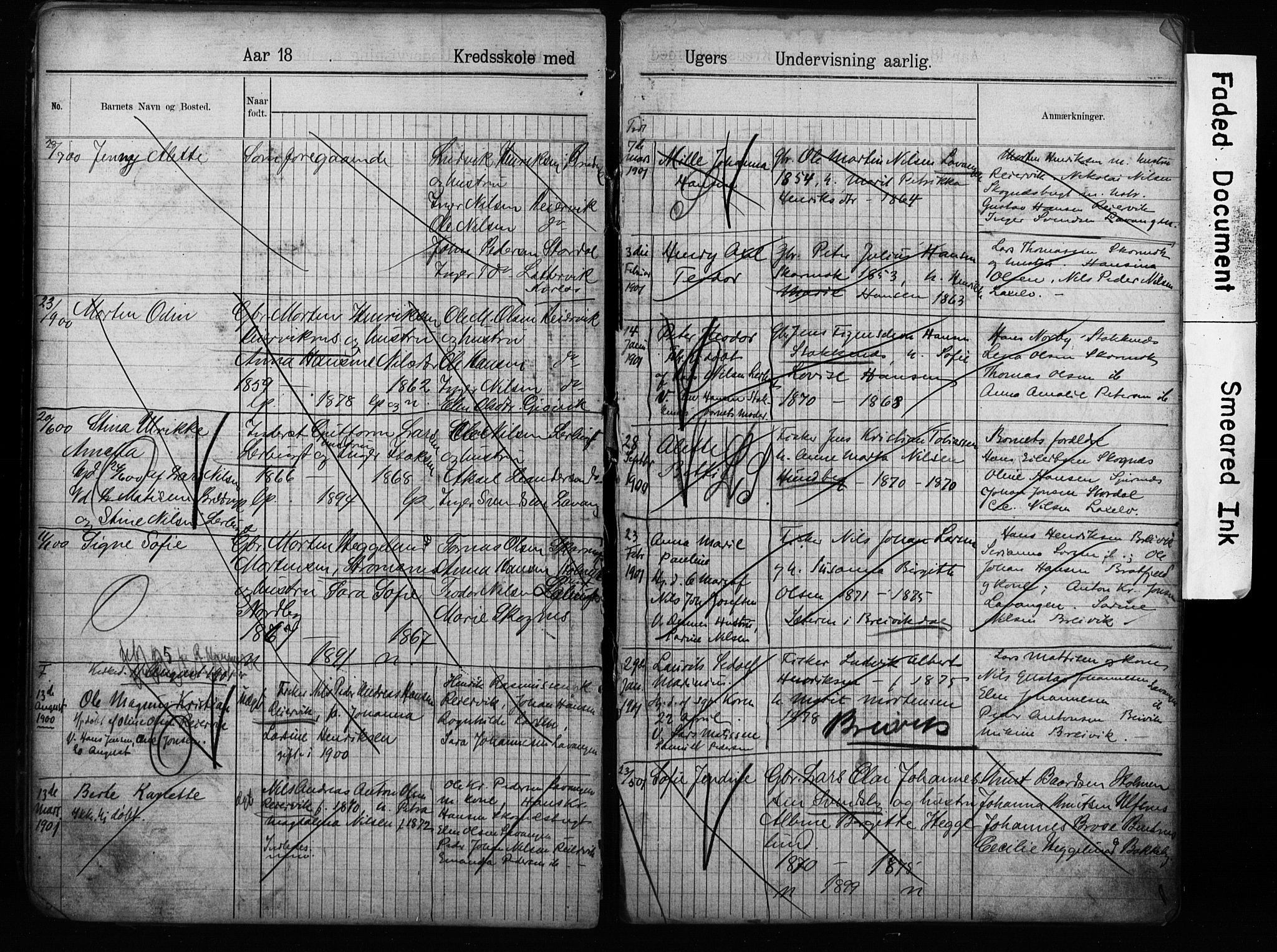 Lyngen sokneprestembete, AV/SATØ-S-1289/H/Ha/L0052/0001: Baptism register no. 52.1, 1895-1914