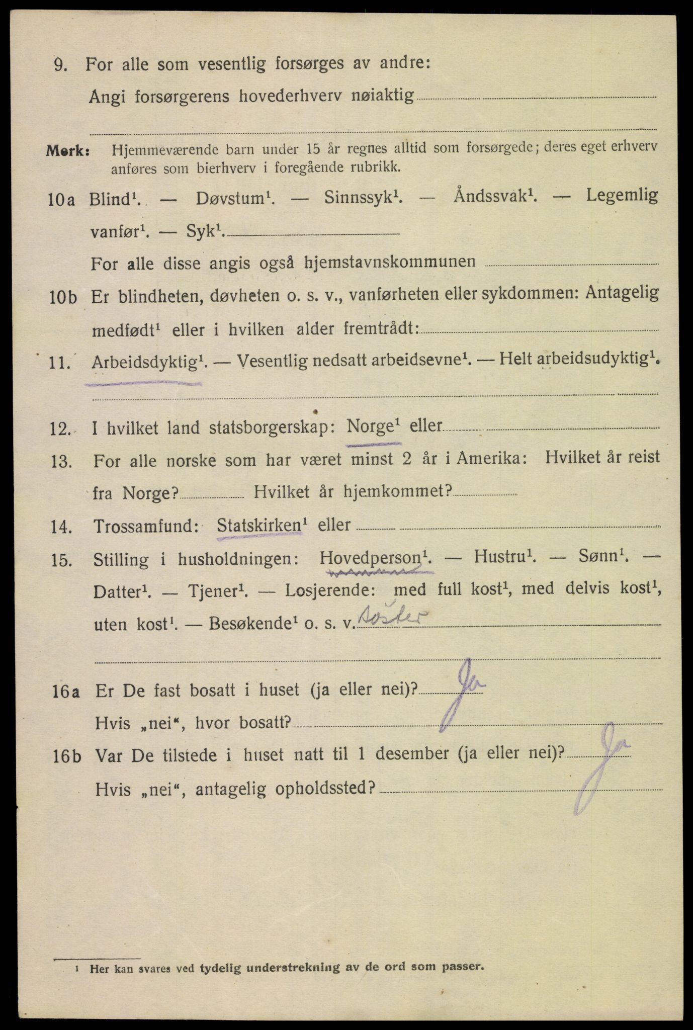 SAK, 1920 census for Mandal, 1920, p. 7024